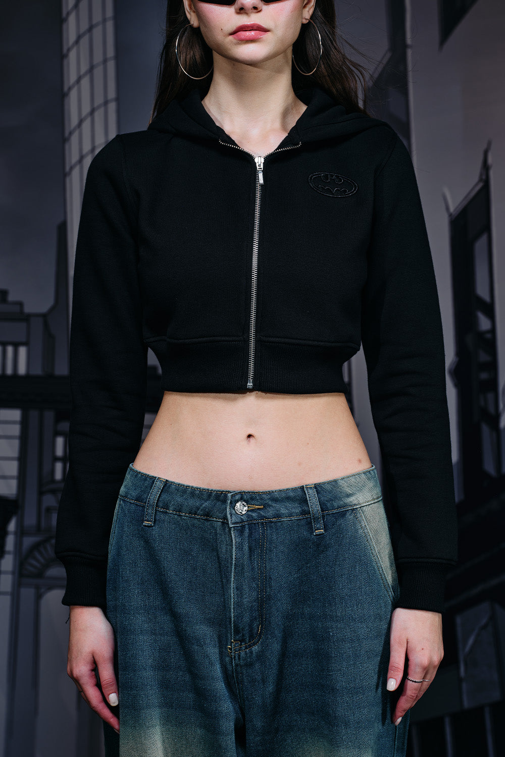 Batman Cropped Hooded Zipper - BonkersCorner
