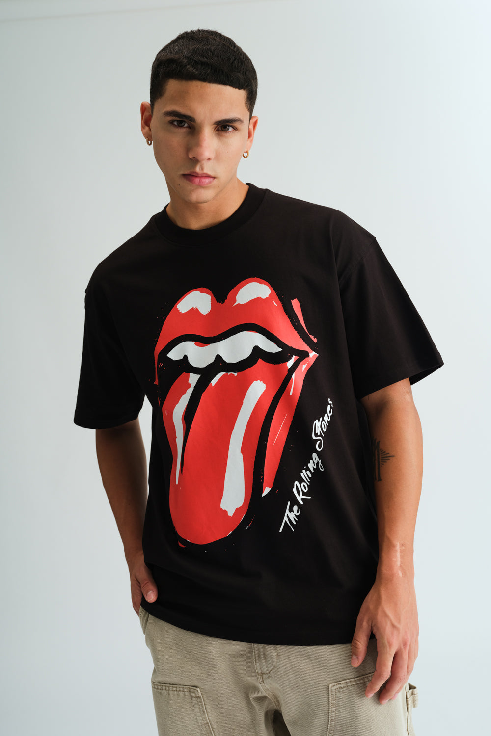 Black Rolling Stones Oversized T-shirt - BonkersCorner
