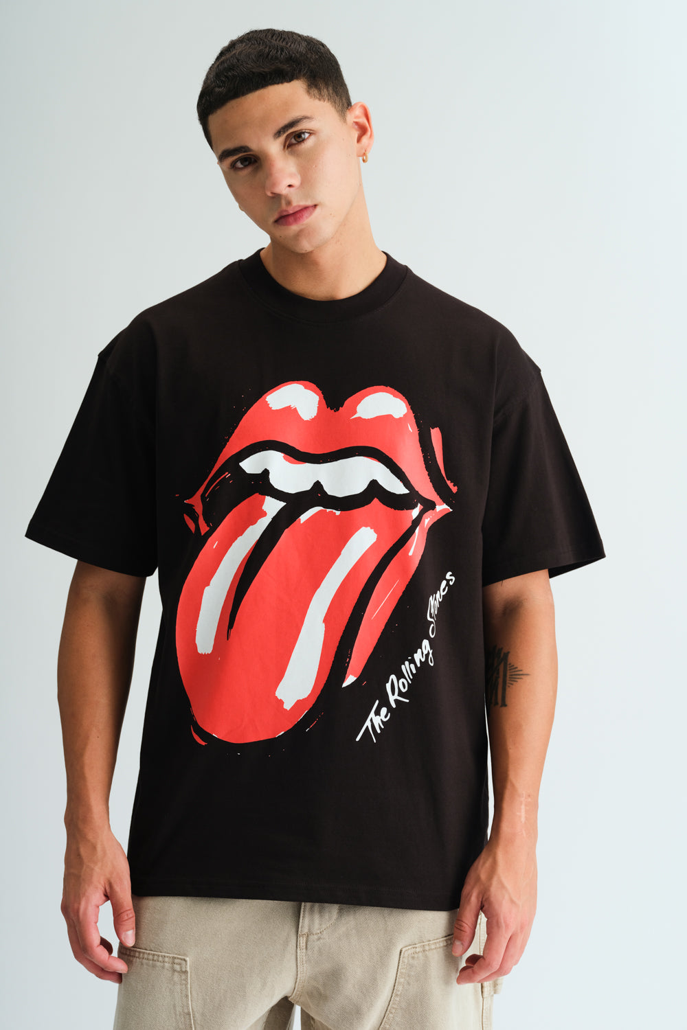 Black Rolling Stones Oversized T-shirt - BonkersCorner