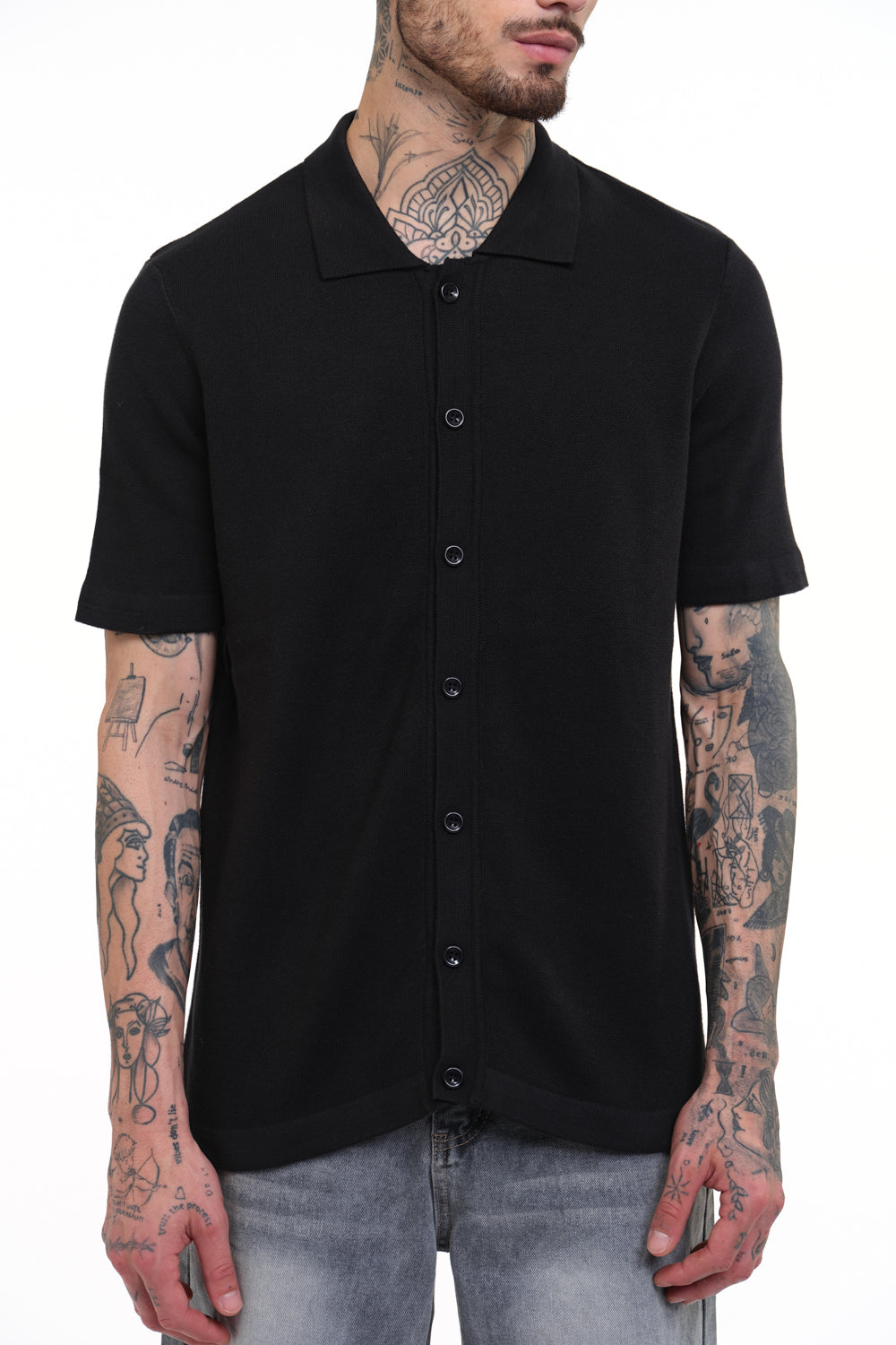 Black Knit Shirt - BonkersCorner