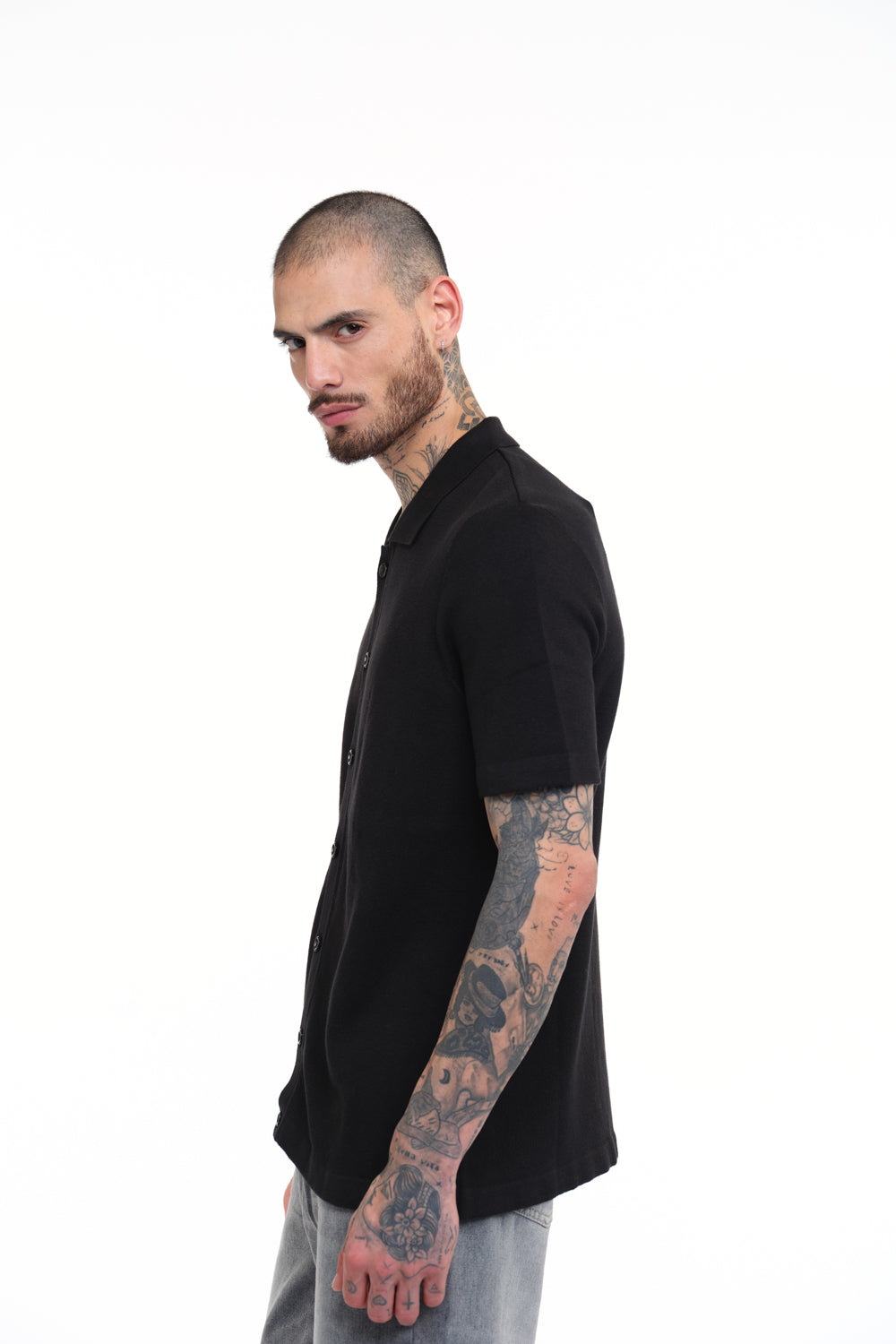 Black Knit Shirt - BonkersCorner