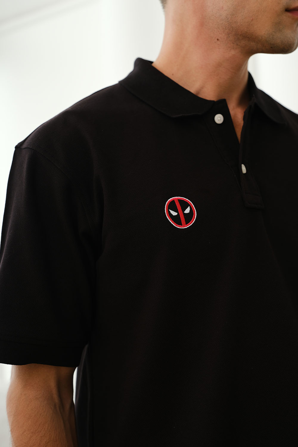 Black Deadpool Polo - BonkersCorner