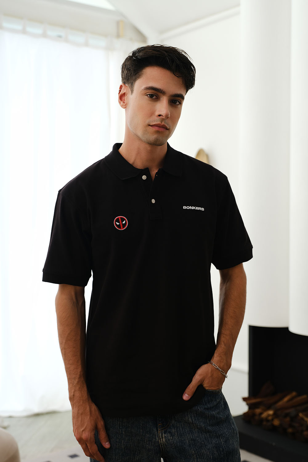Black Deadpool Polo - BonkersCorner