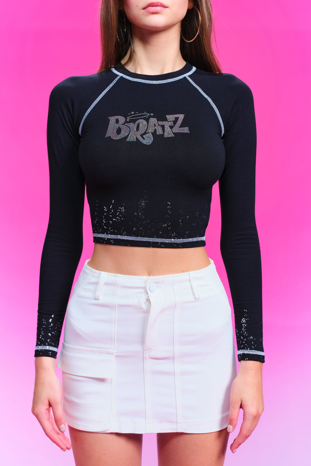 Bling Queen Rhinestone Crop Top - BonkersCorner