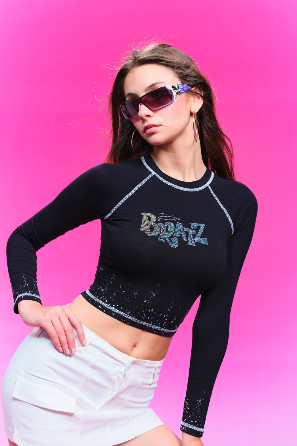 Bling Queen Rhinestone Crop Top - BonkersCorner