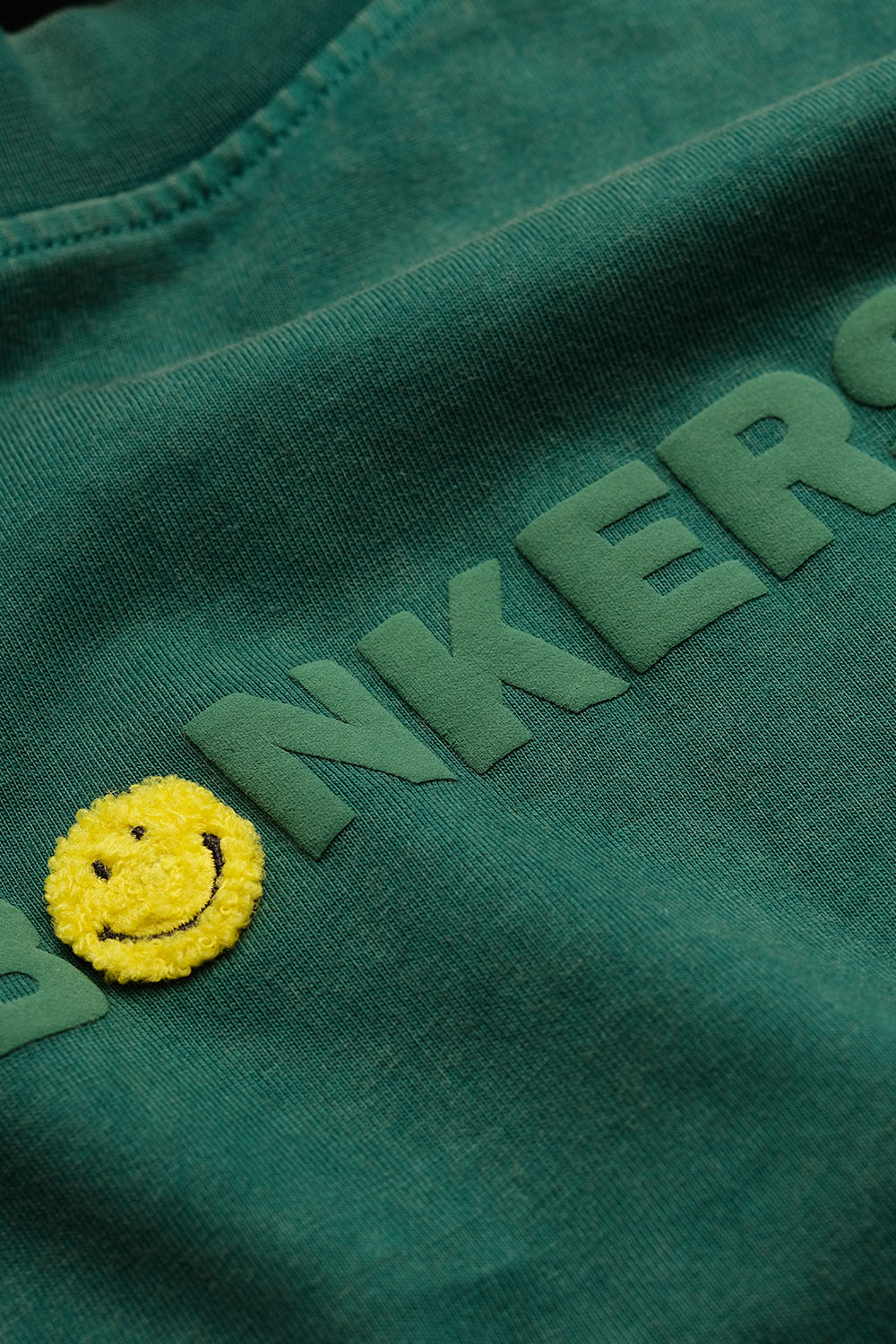 Bottle Green Smiley Originals x Bonkers Oversized T-shirt - BonkersCorner