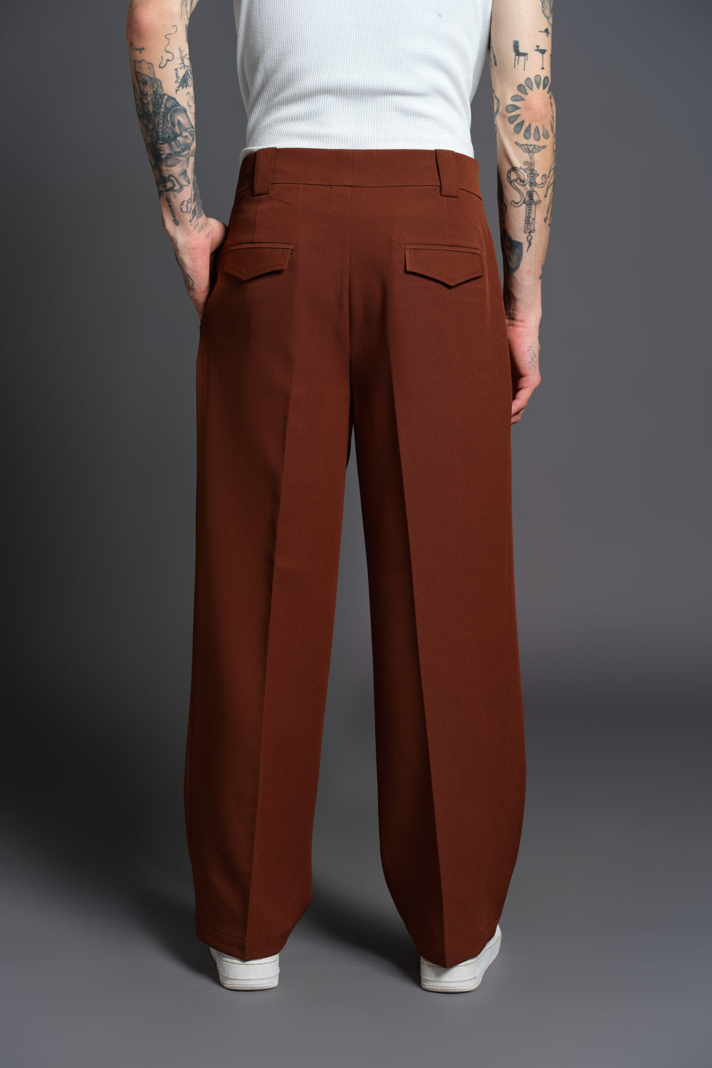 Brown Loose Fit Tailored Trouser - BonkersCorner