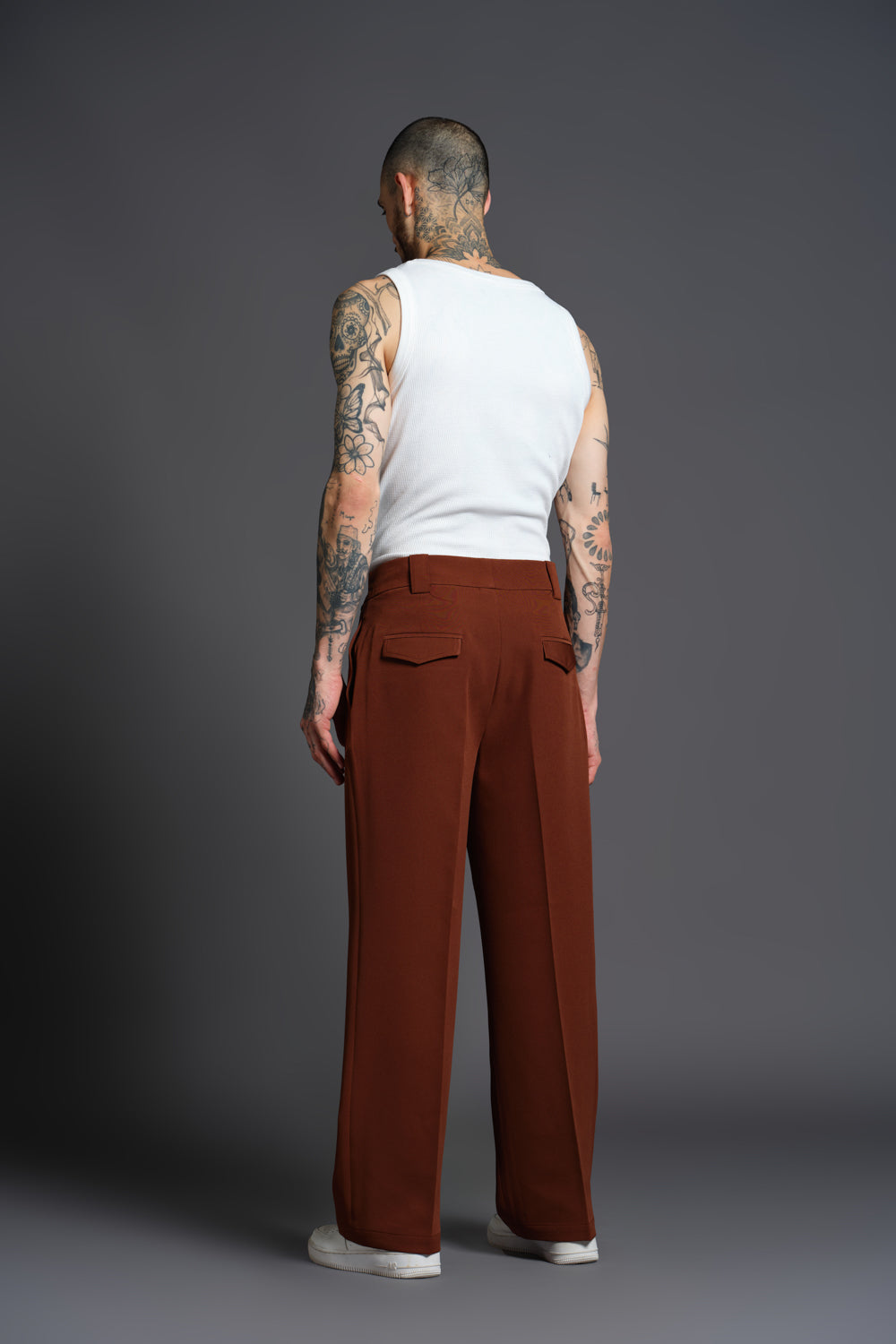 Brown Loose Fit Tailored Trouser - BonkersCorner