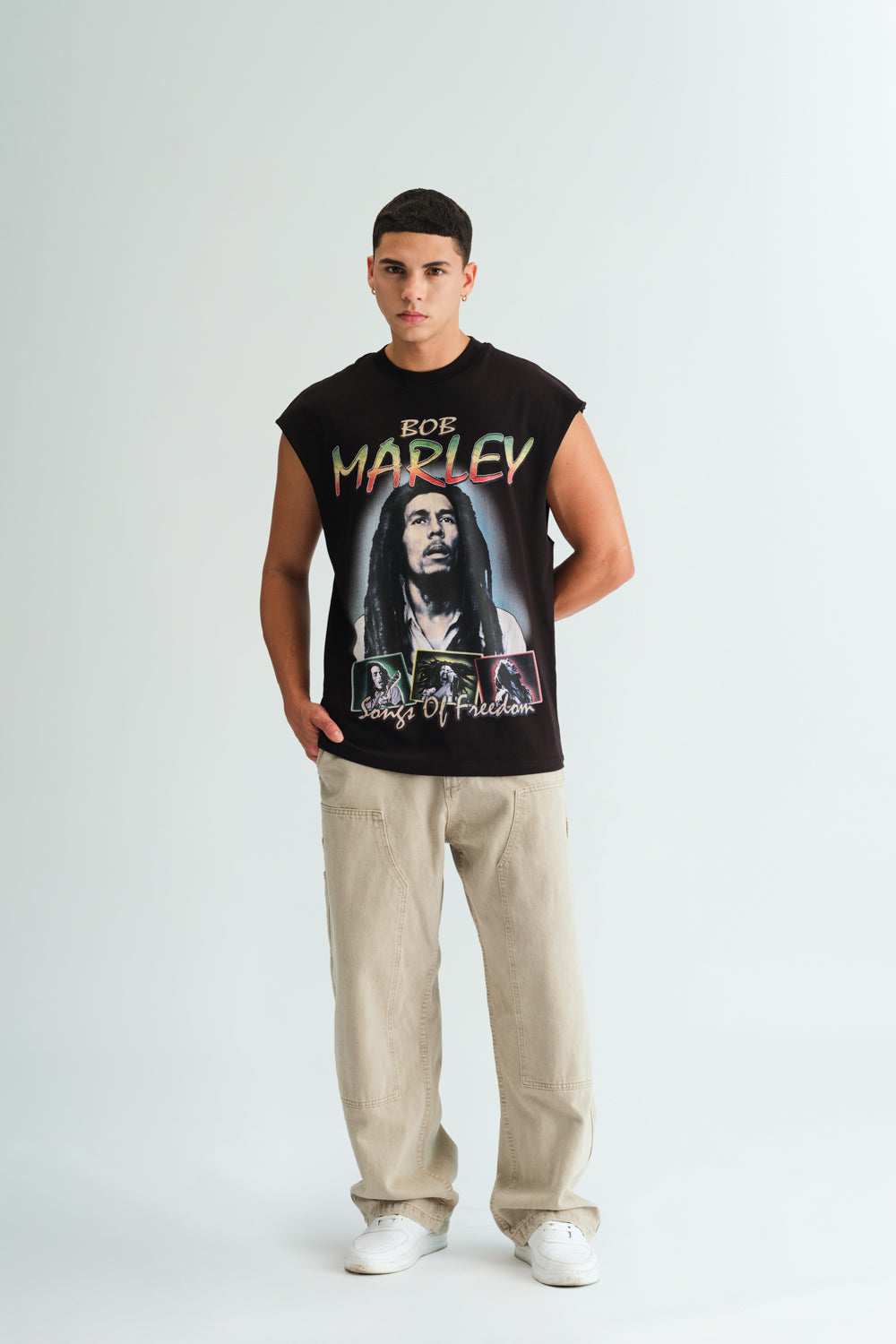 Faded Bob Marley Oversized Tank - BonkersCorner