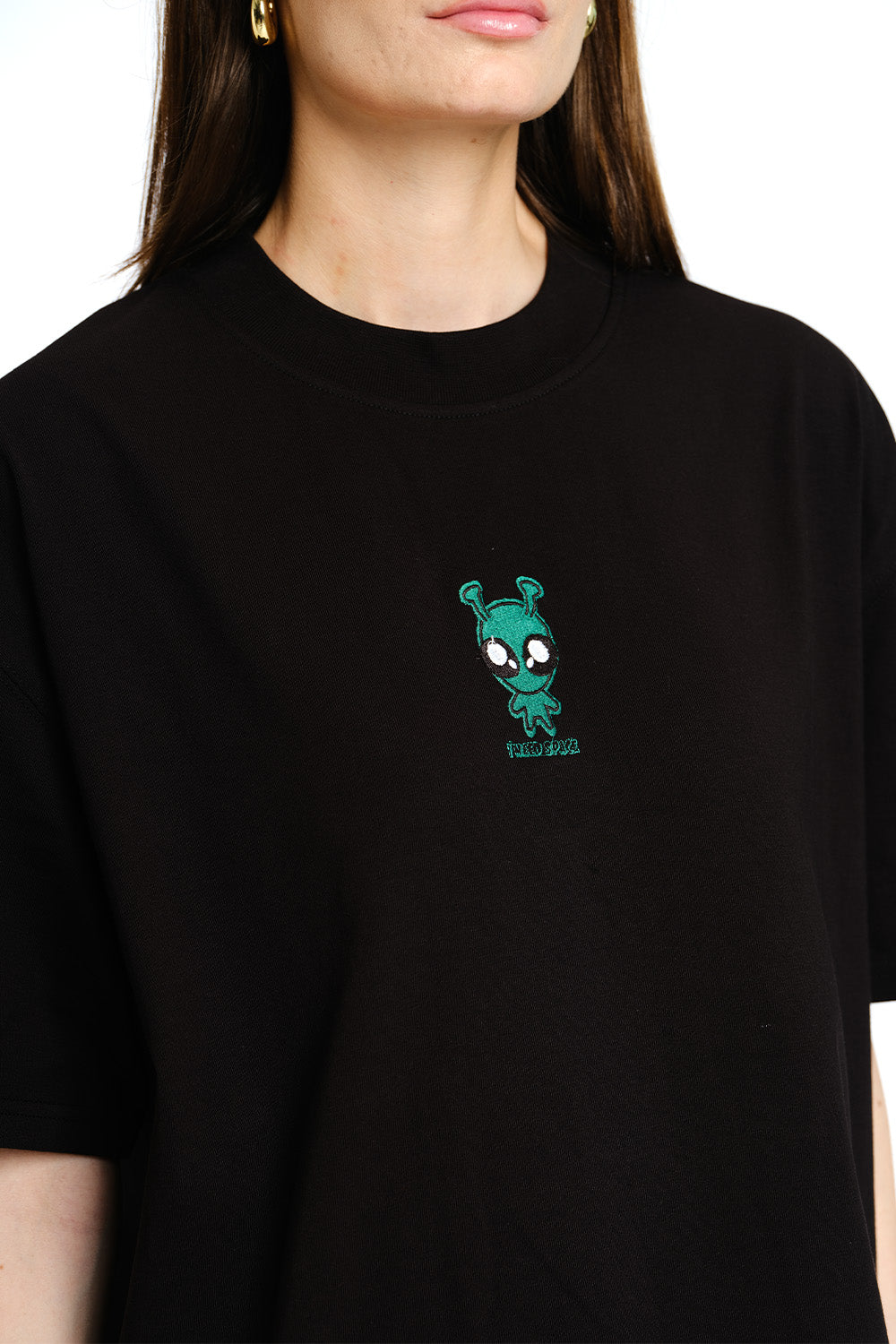 I Need Space Embroidered Premium Oversized T-shirt - BonkersCorner
