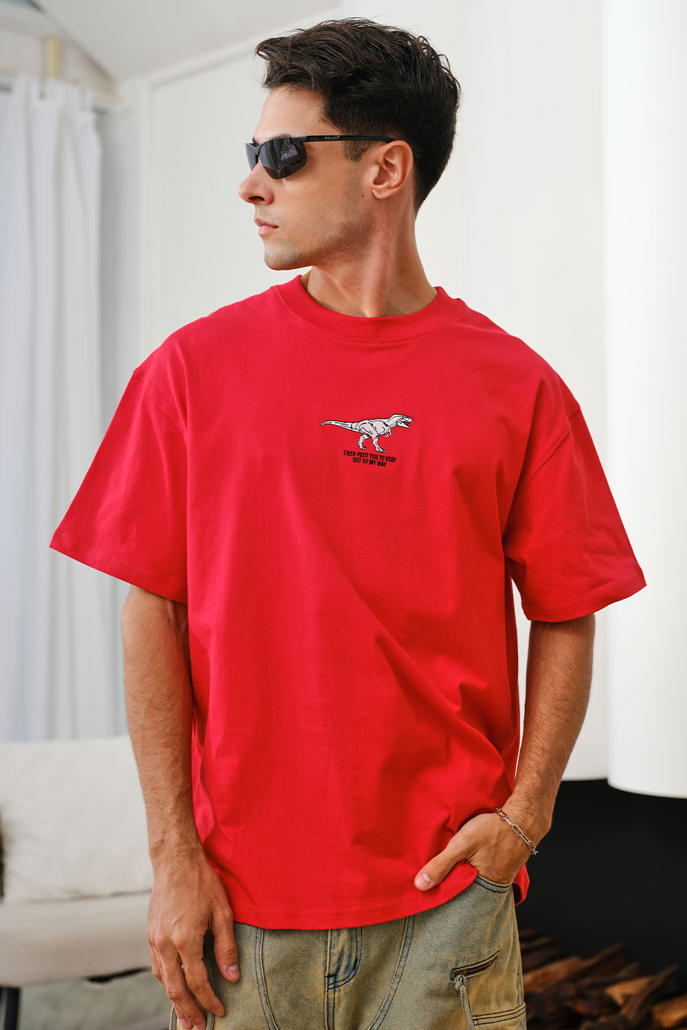 I Rex-pect You To Stay Out Of My Way Oversized T-shirt - BonkersCorner