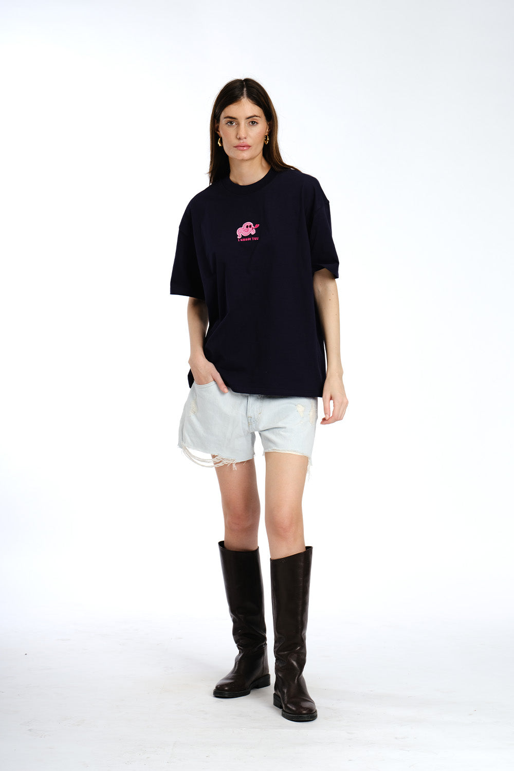 I Ghost You Embroidered Premium Oversized T-shirt - BonkersCorner