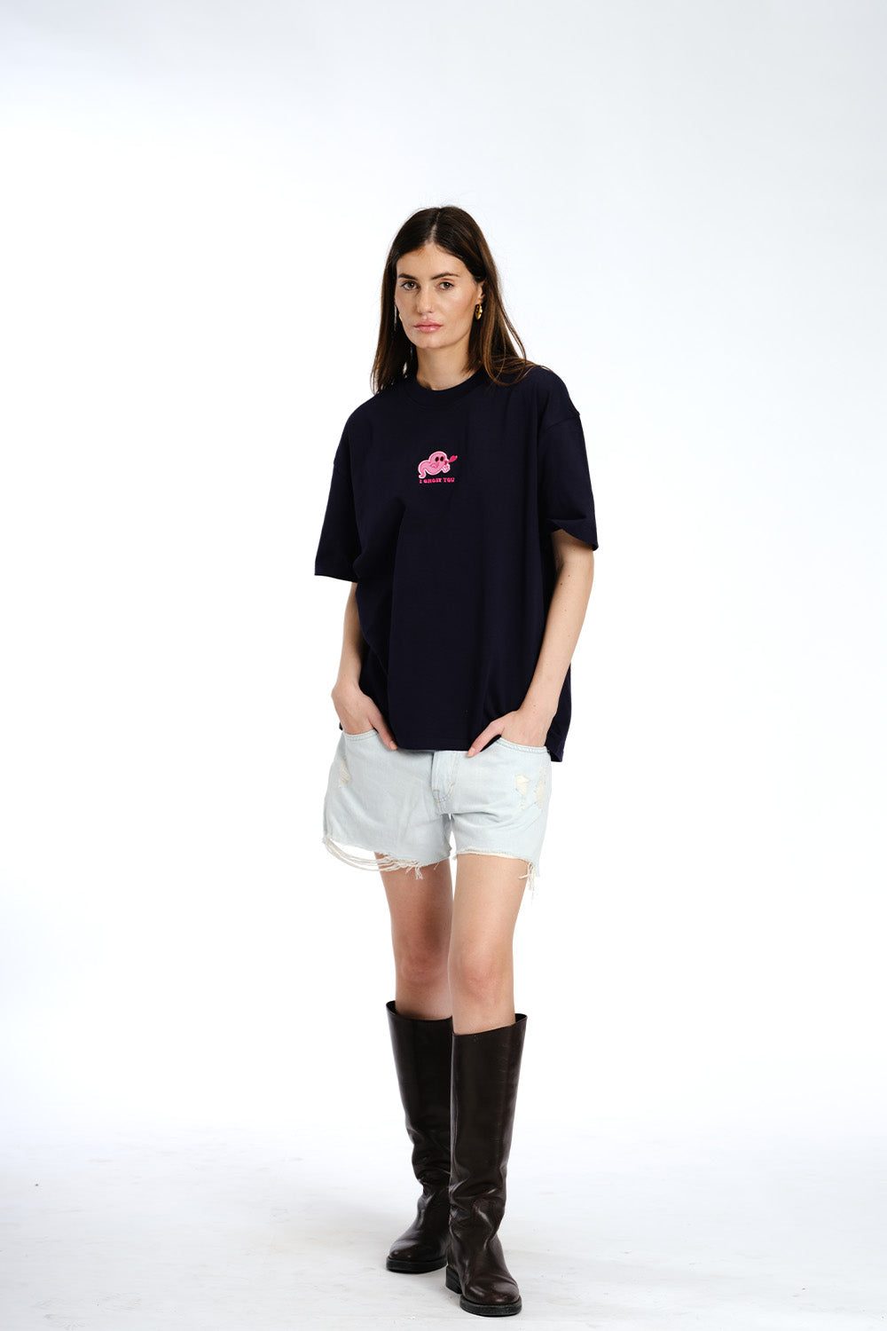 I Ghost You Embroidered Premium Oversized T-shirt - BonkersCorner