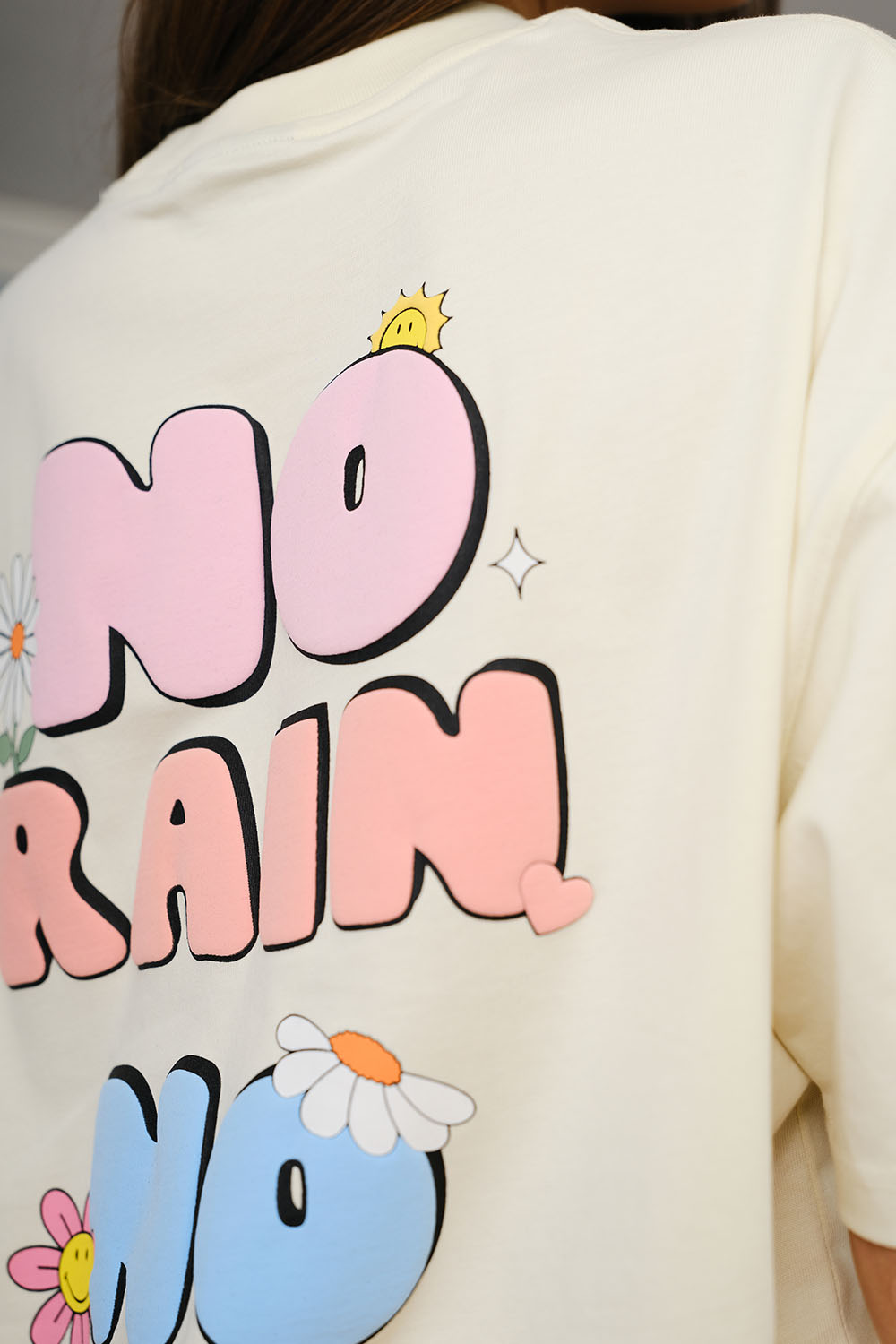 No Rain No Flower Oversized T-shirt - BonkersCorner