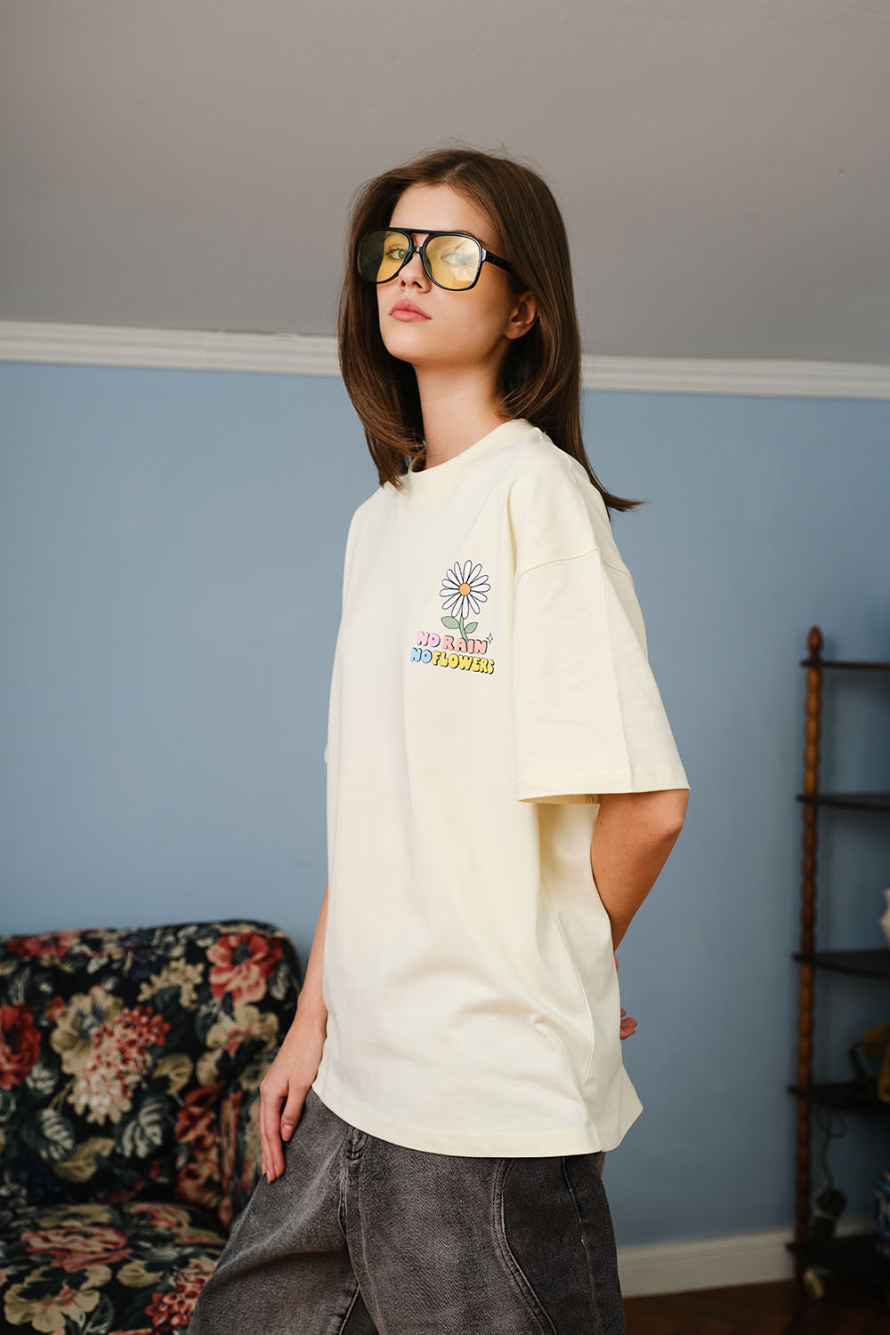 No Rain No Flower Oversized T-shirt - BonkersCorner