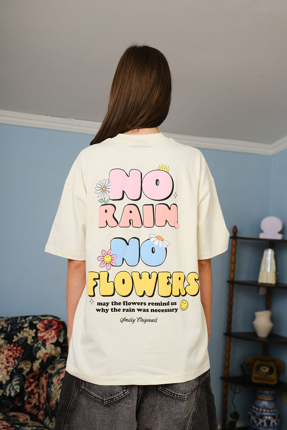 No Rain No Flower Oversized T-shirt - BonkersCorner