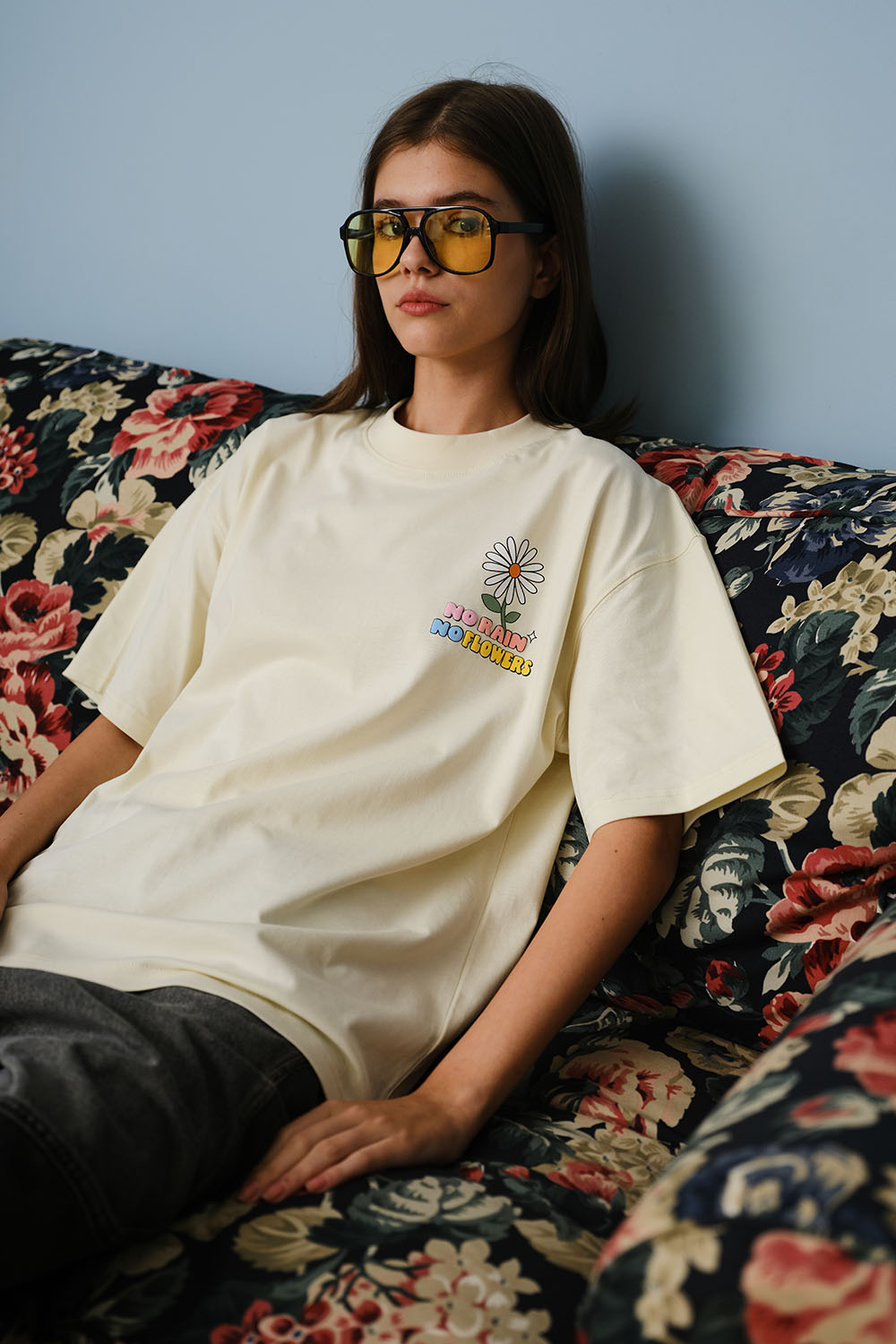No Rain No Flower Oversized T-shirt - BonkersCorner