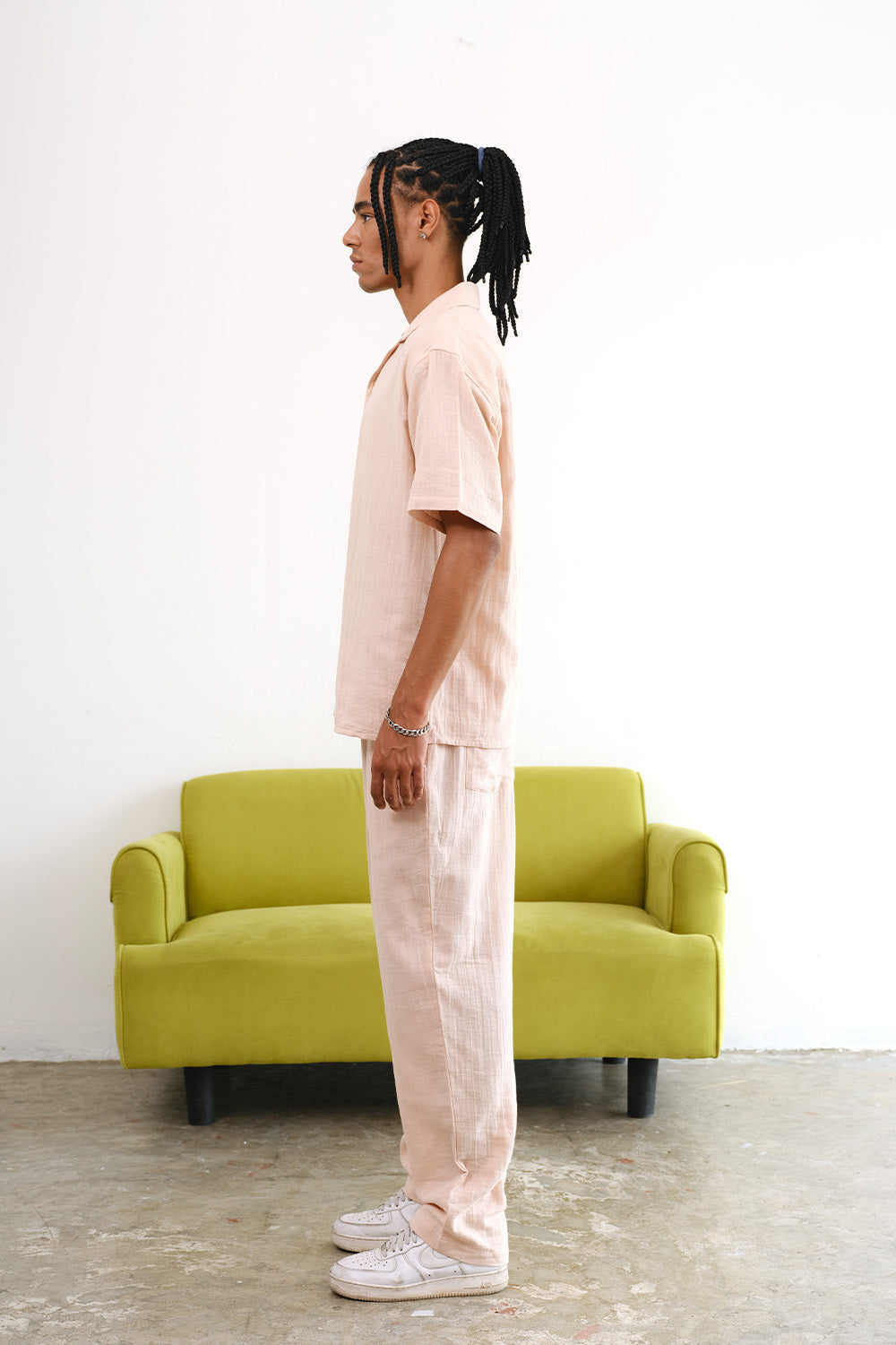 Peach Pink Organic Cotton Gauze Pants - BonkersCorner