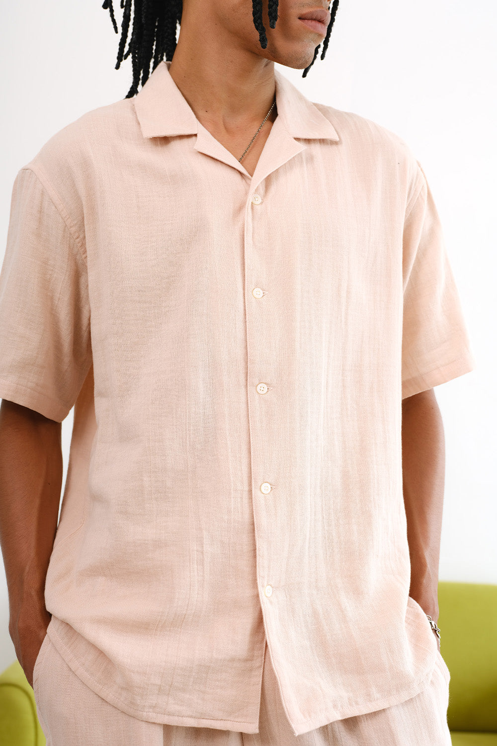 Peach Pink Organic Cotton Gauze Pants - BonkersCorner