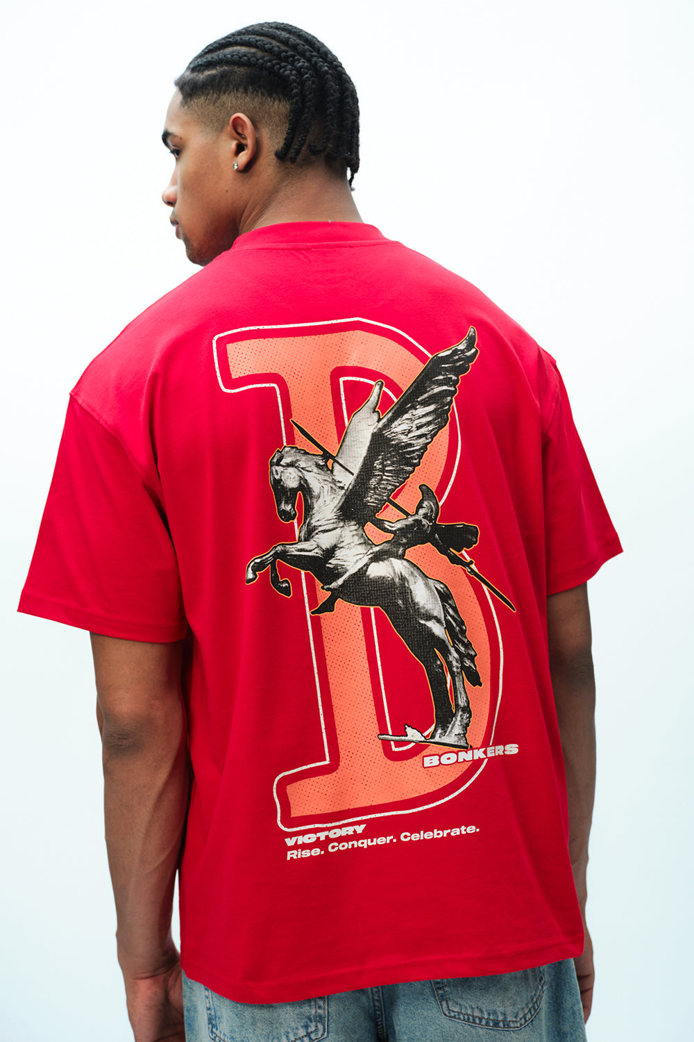 Red Rise To Power Premium Oversized T-Shirt - BonkersCorner