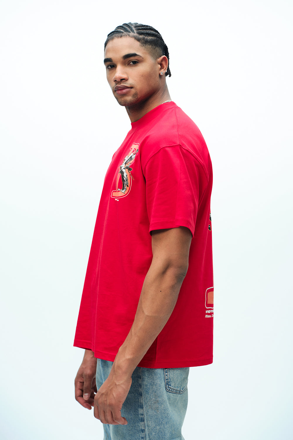 Red Rise To Power Premium Oversized T-Shirt - BonkersCorner