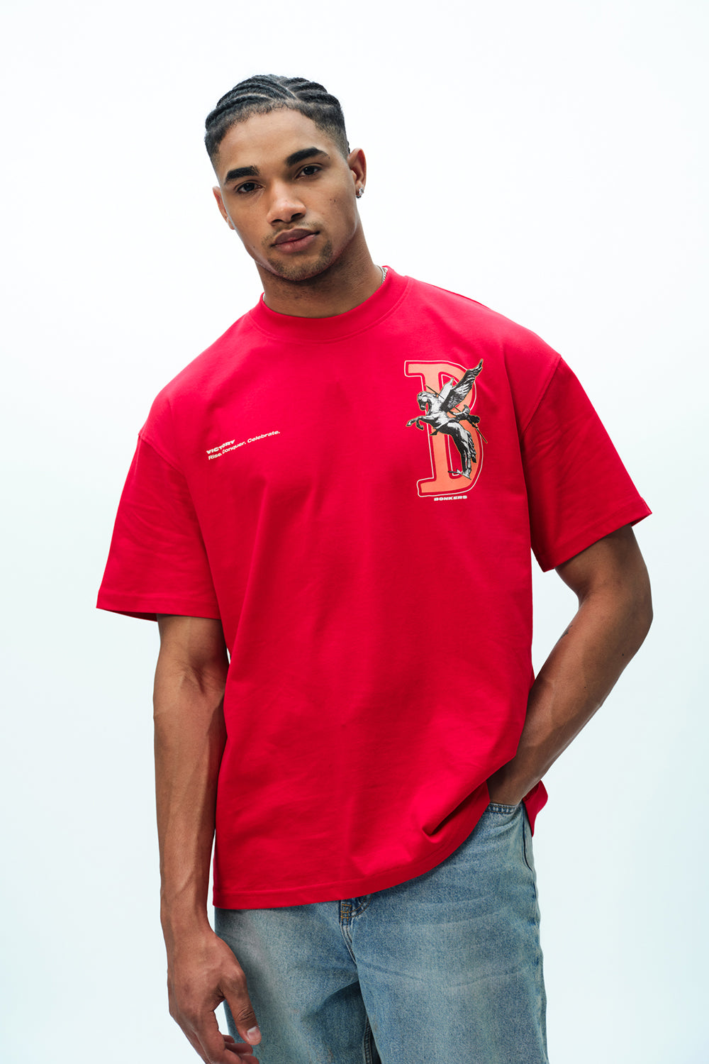 Red Rise To Power Premium Oversized T-Shirt - BonkersCorner