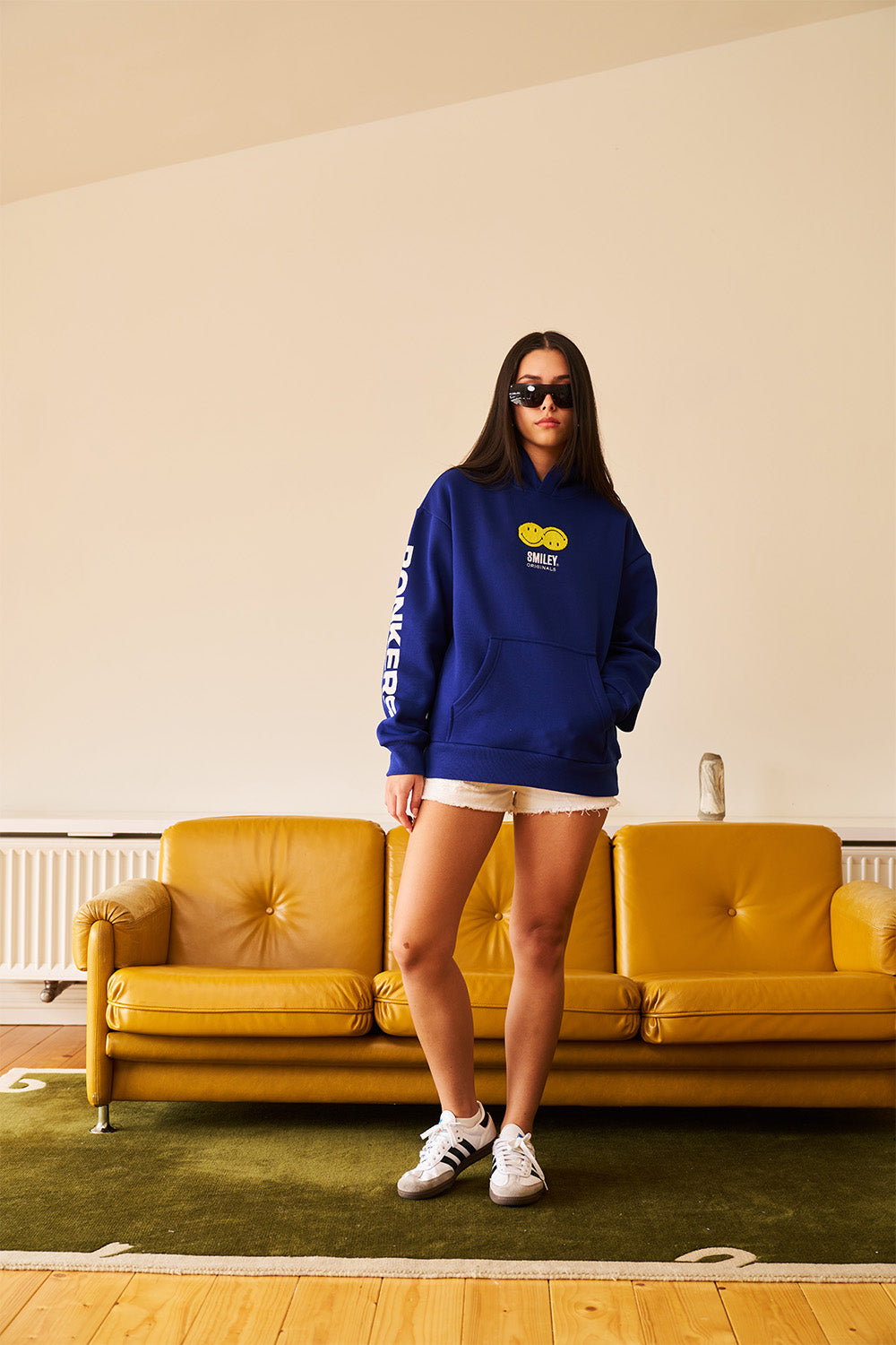 Royal Blue Smiley Originals Hoodie - BonkersCorner
