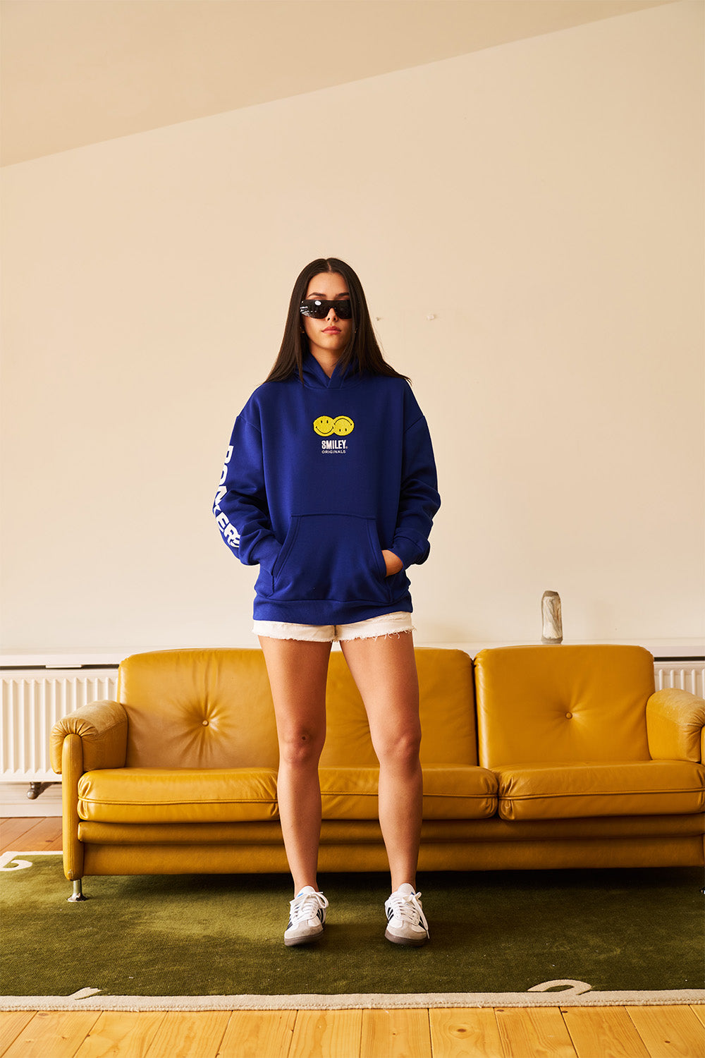 Royal Blue Smiley Originals Hoodie - BonkersCorner