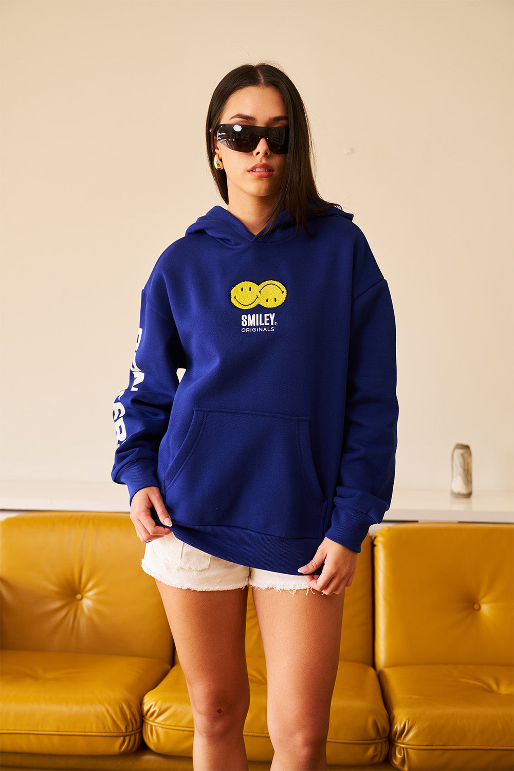 Royal Blue Smiley Originals Hoodie - BonkersCorner
