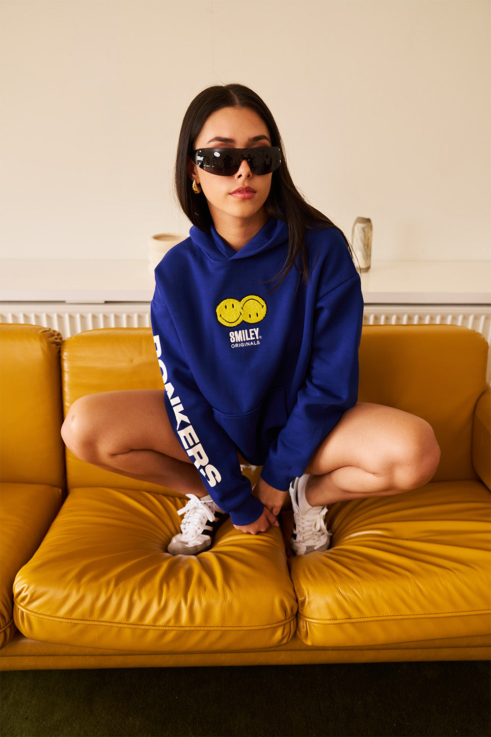 Royal Blue Smiley Originals Hoodie - BonkersCorner