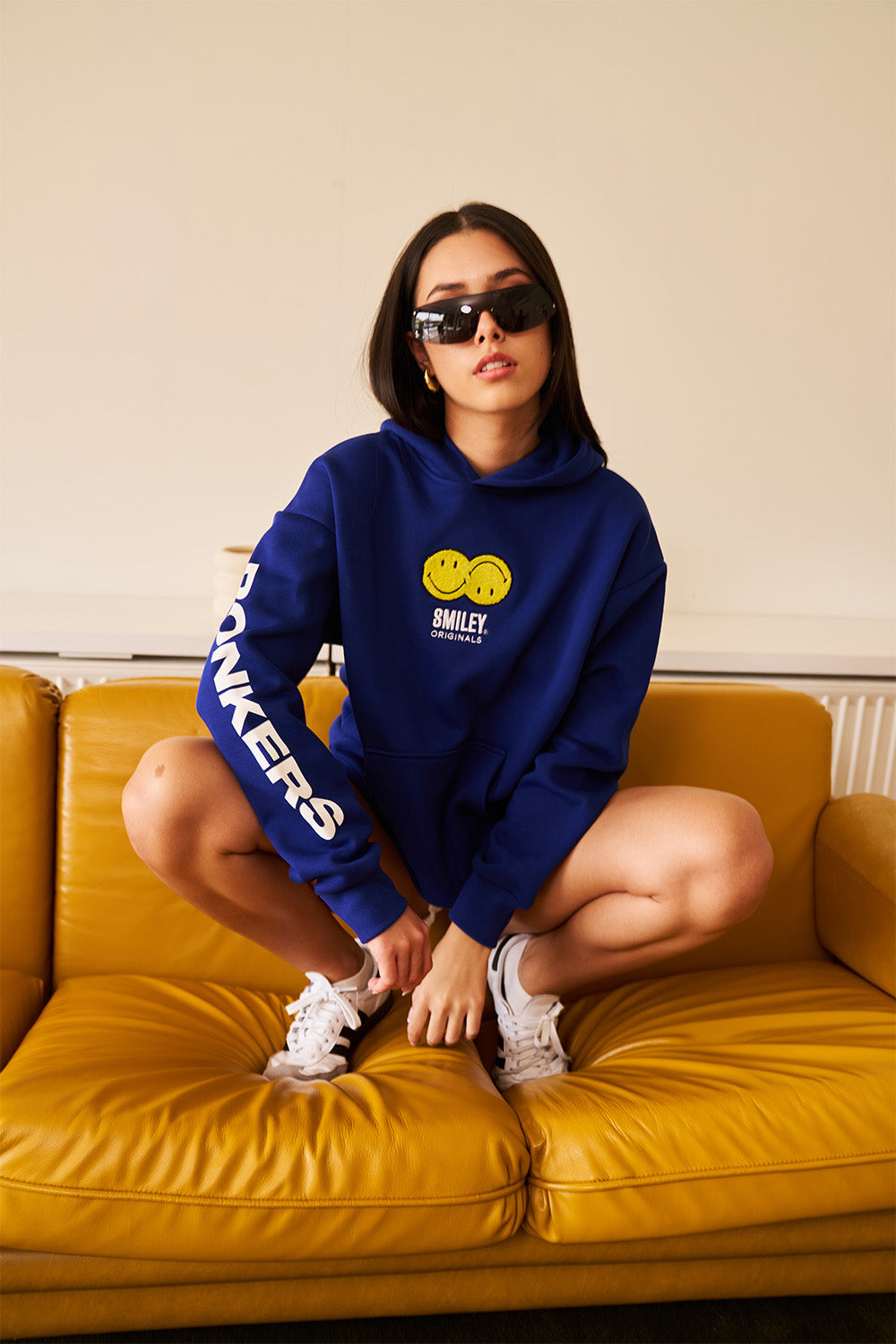 Royal Blue Smiley Originals Hoodie - BonkersCorner