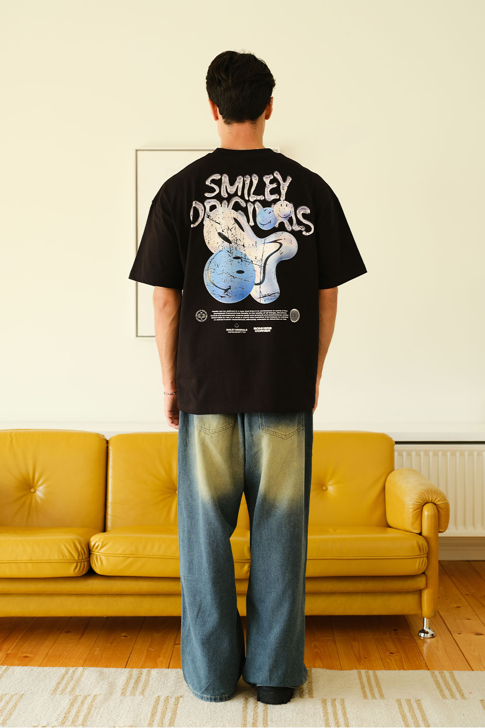 Smiley Originals Spray Paint Effect Oversized T-shirt - BonkersCorner