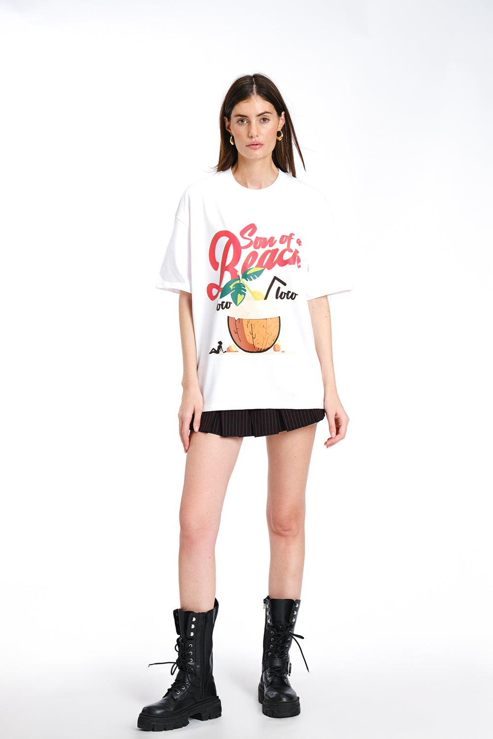 White Son Of A Beach Oversized T-shirt - BonkersCorner