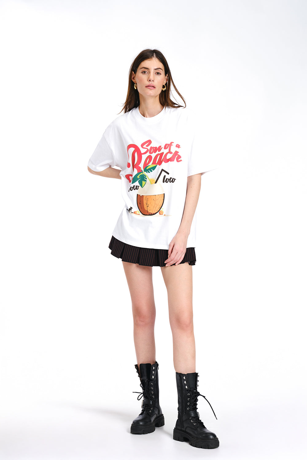 White Son Of A Beach Oversized T-shirt - BonkersCorner