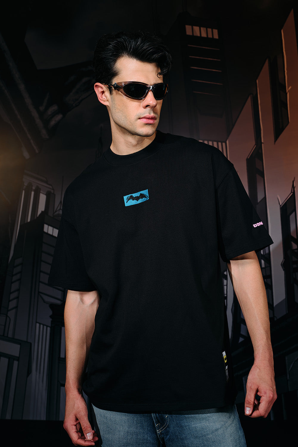 Bat In Dark Oversized T-shirt - BonkersCorner