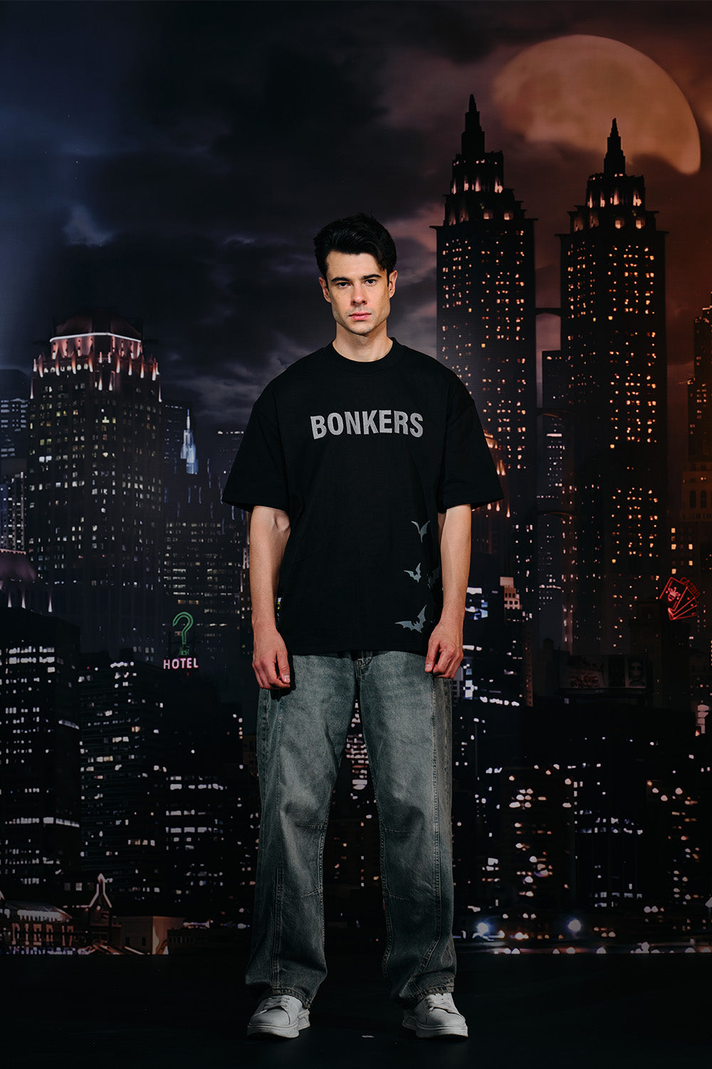 Batman Rage Embroidered Oversized T-shirt - BonkersCorner