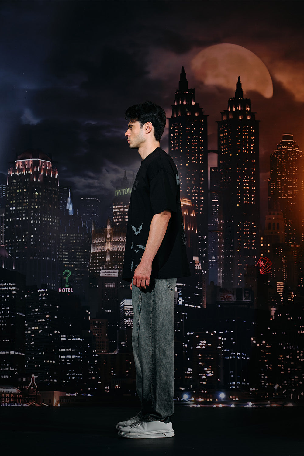 Batman Rage Embroidered Oversized T-shirt - BonkersCorner