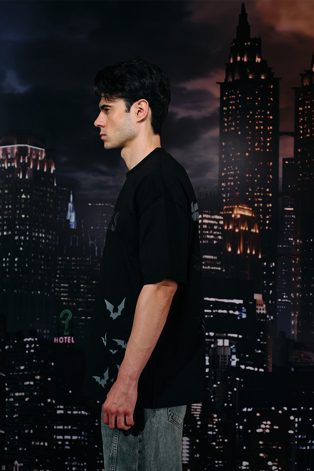 Batman Rage Embroidered Oversized T-shirt - BonkersCorner