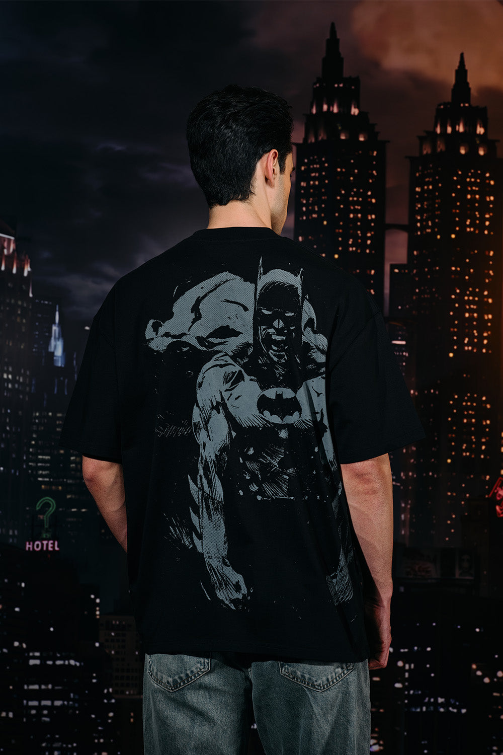 Batman Rage Embroidered Oversized T-shirt - BonkersCorner