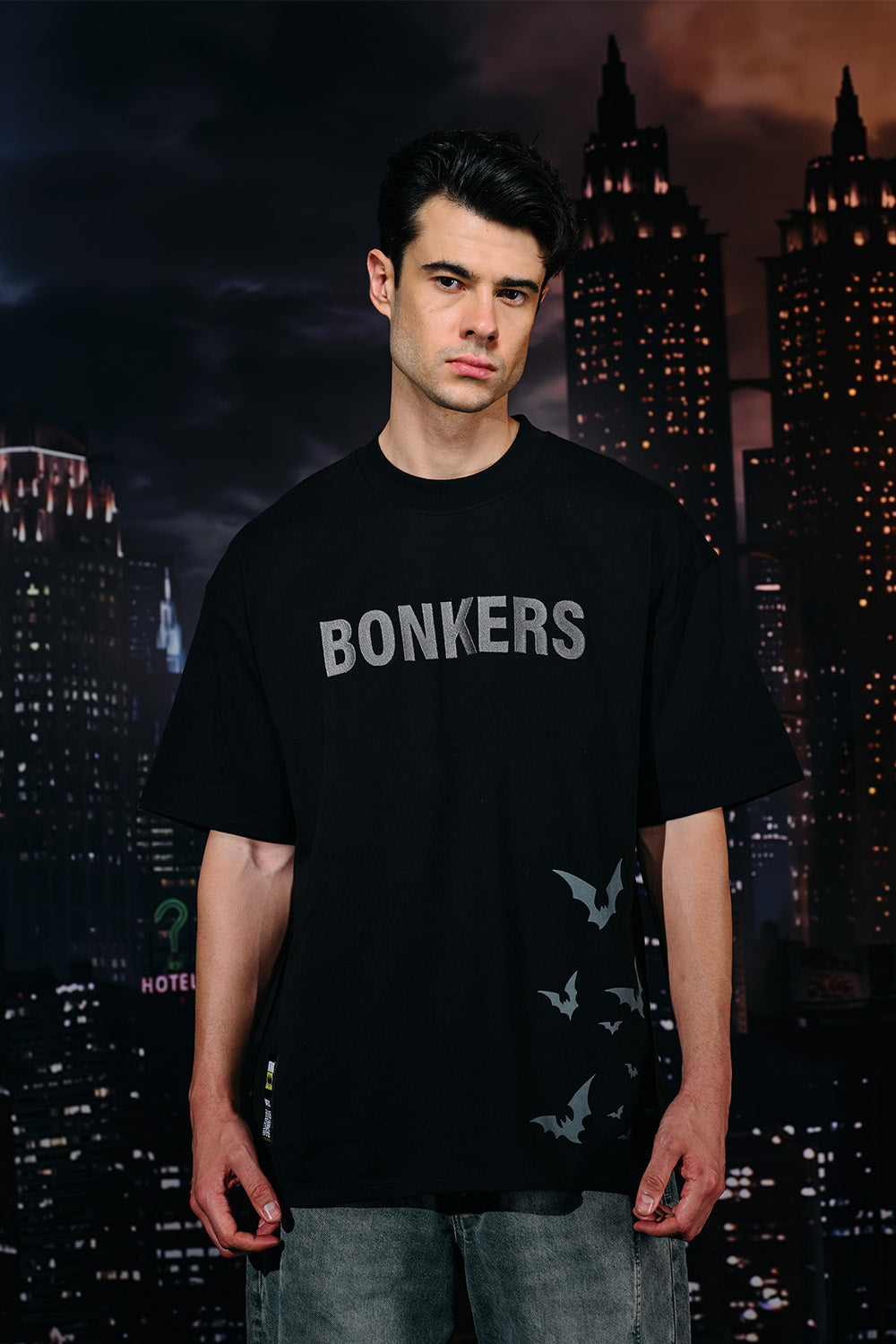 Batman Rage Embroidered Oversized T-shirt - BonkersCorner