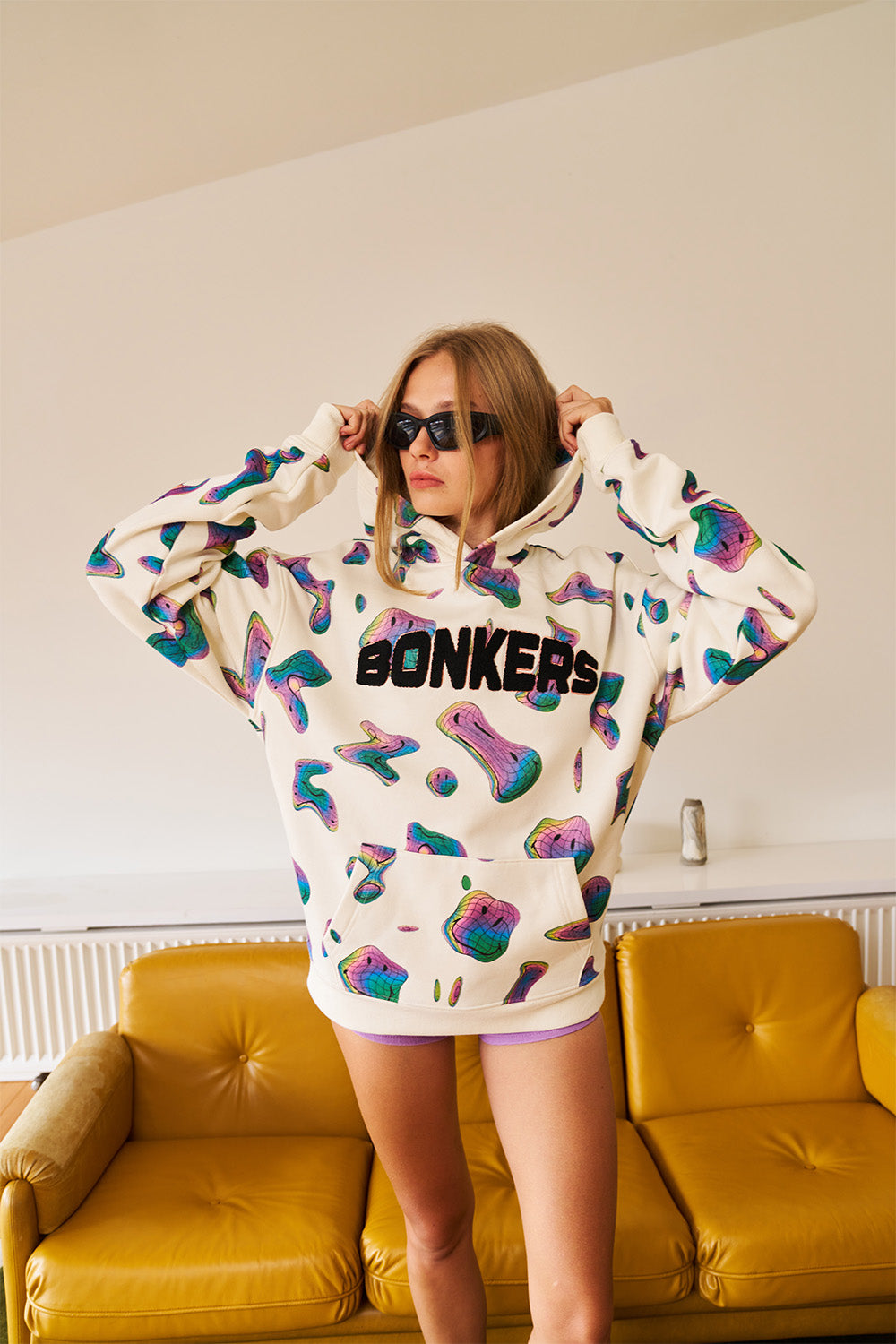 Beige Smiley Originals Hoodie - BonkersCorner