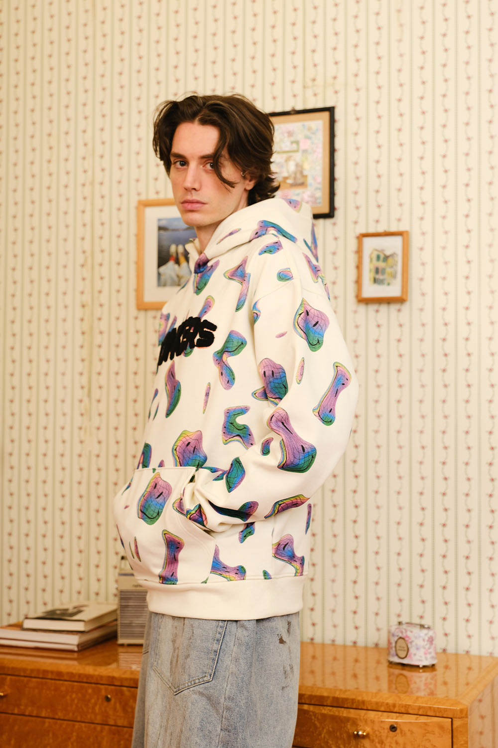 Beige Smiley Originals Hoodie - BonkersCorner