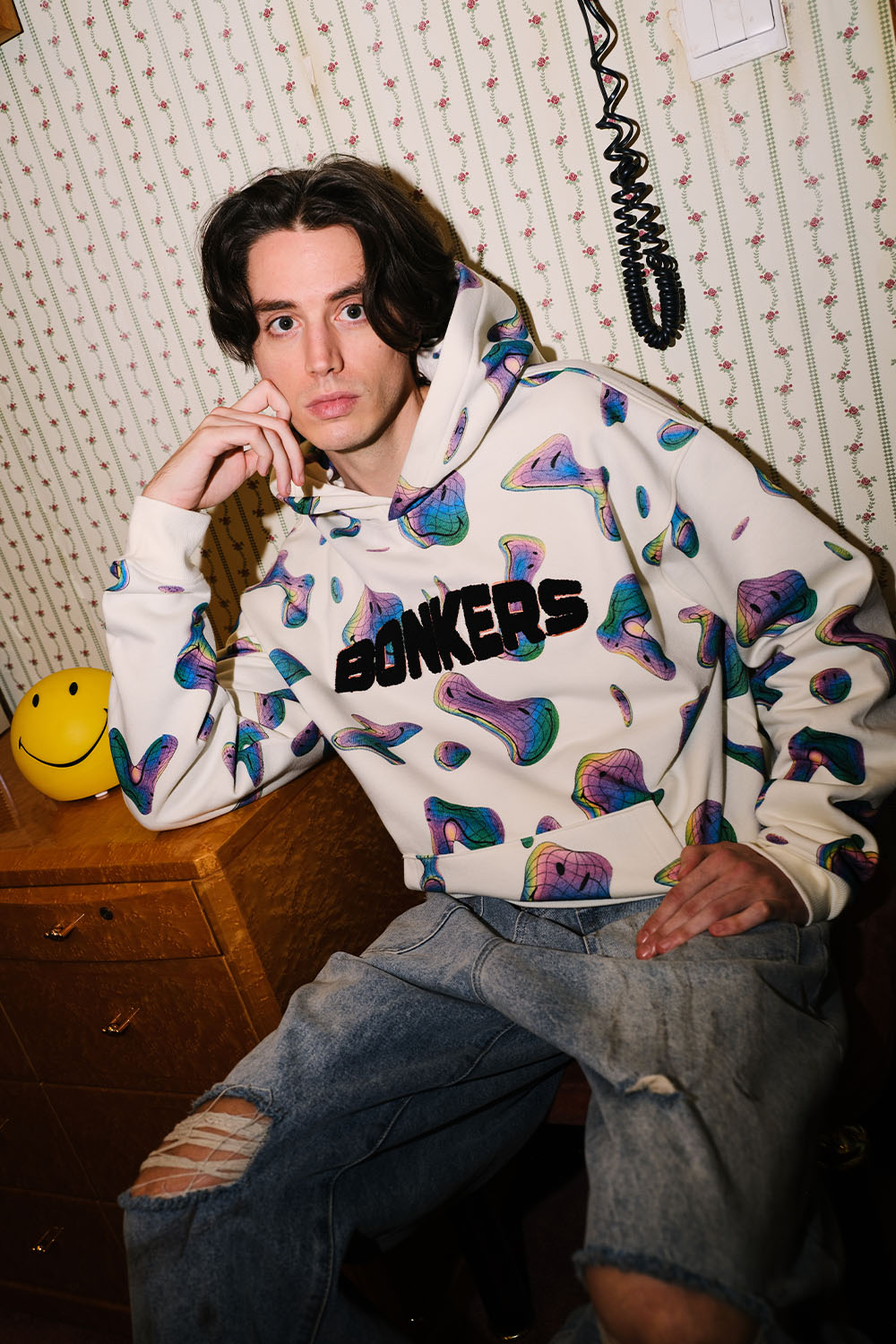 Beige Smiley Originals Hoodie - BonkersCorner