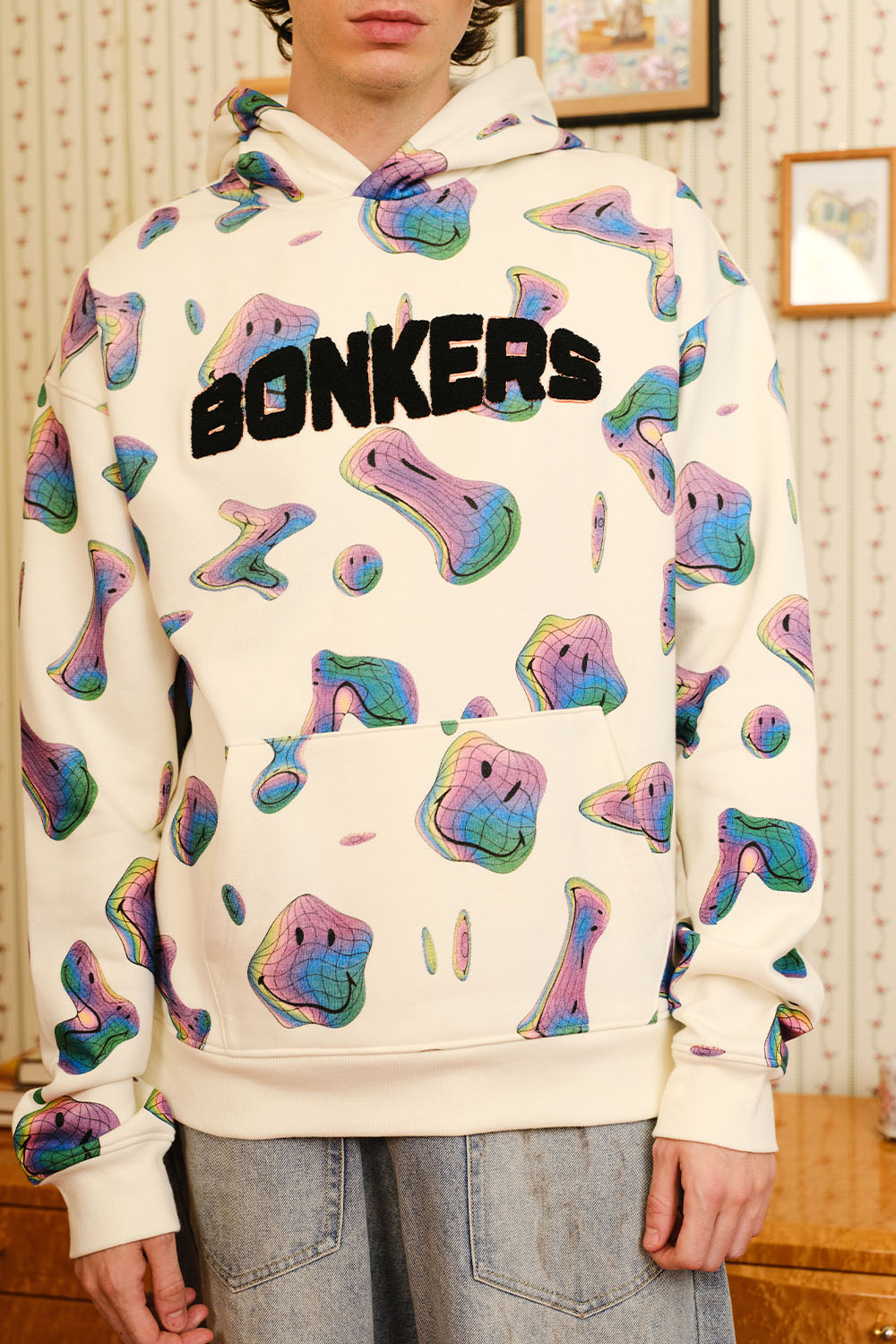 Beige Smiley Originals Hoodie - BonkersCorner