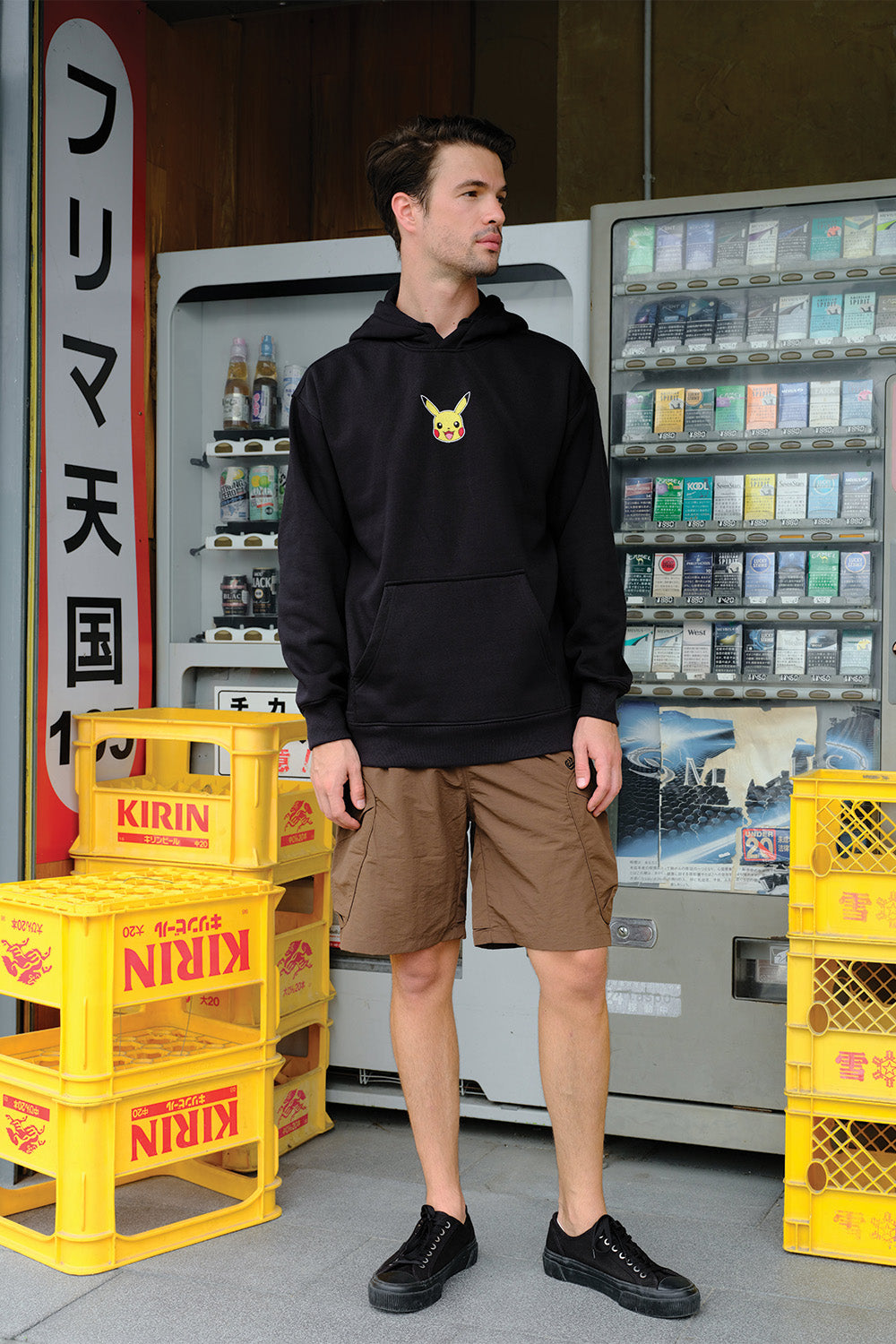 Black Embroidered Pokémon Hoodie - BonkersCorner