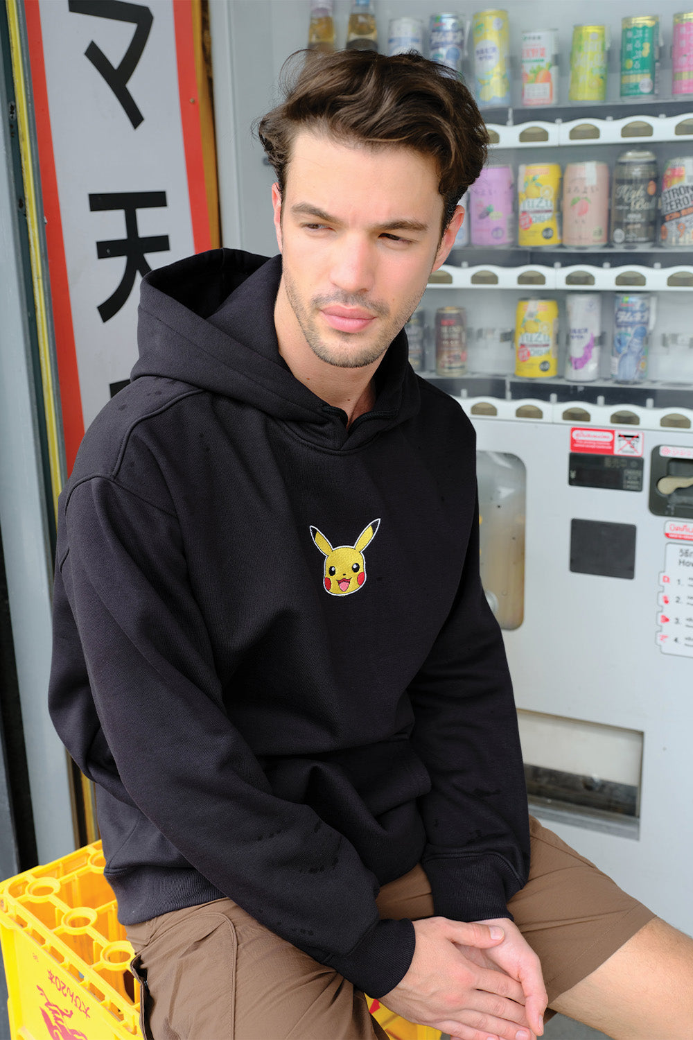 Black Embroidered Pokémon Hoodie - BonkersCorner
