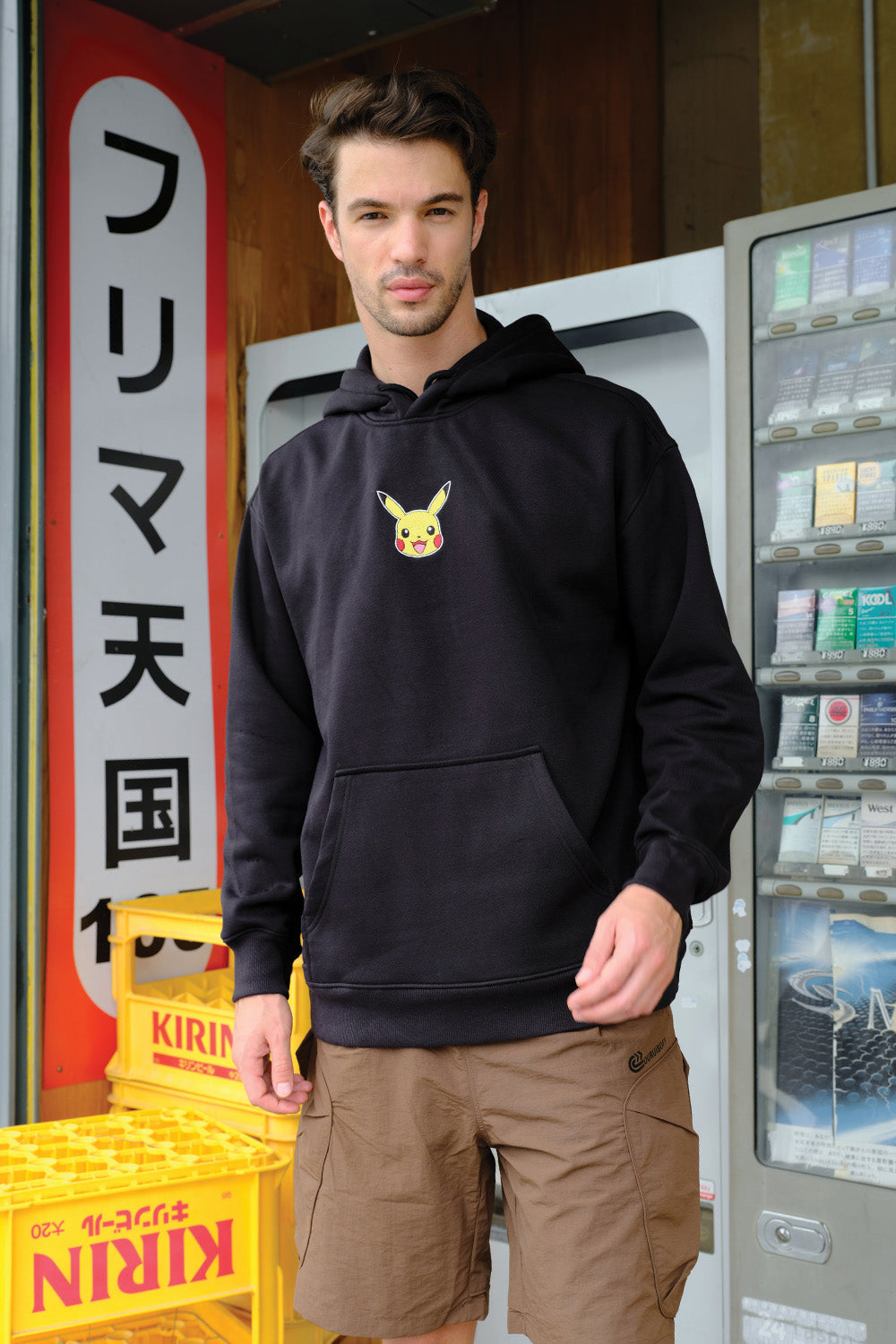 Black Embroidered Pokémon Hoodie - BonkersCorner