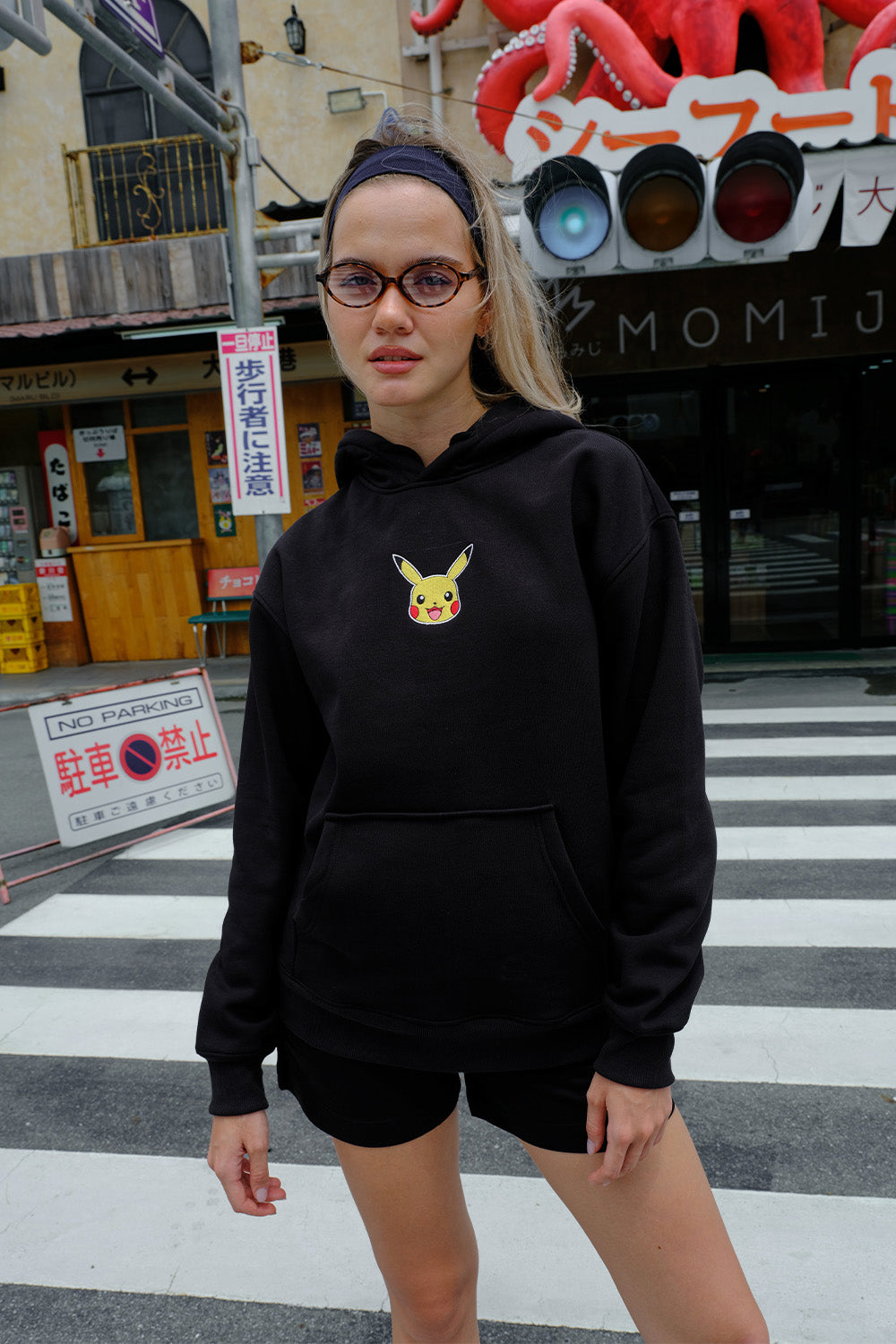 Black Embroidered Pokémon Hoodie - BonkersCorner