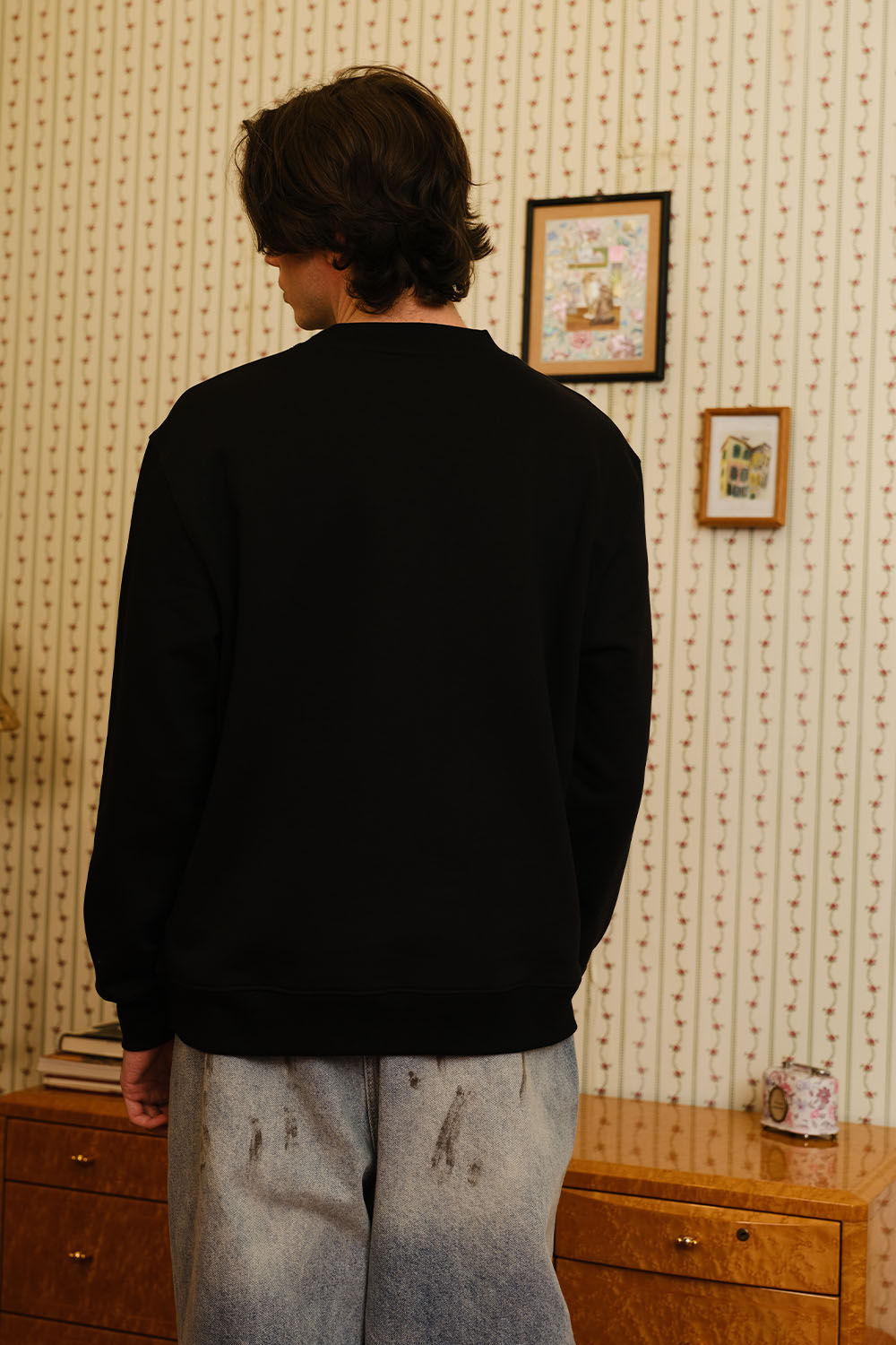Black Embroidered Smiley Originals Sweatshirt - BonkersCorner