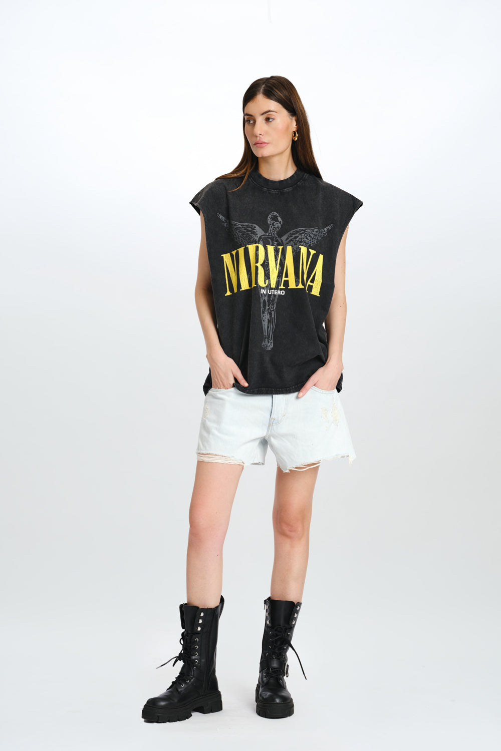 Black Nirvana Oversized Tank - BonkersCorner